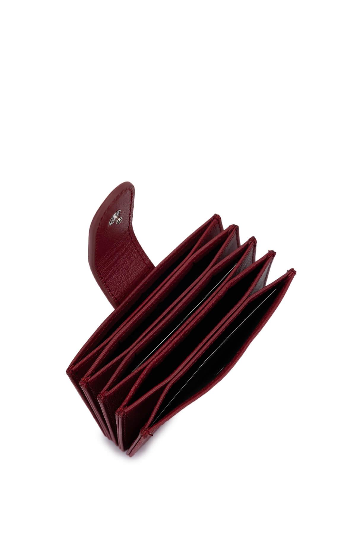 Tamer Tanca Unisex Hakiki Deri Bordo Kartlık