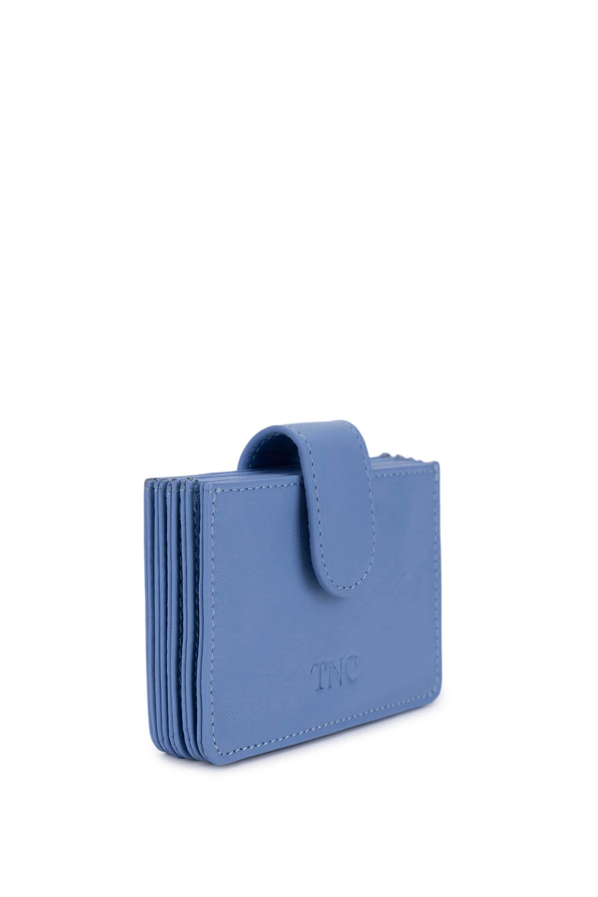 Tamer Tanca Unisex Hakiki Deri Buz Mavi Kartlık