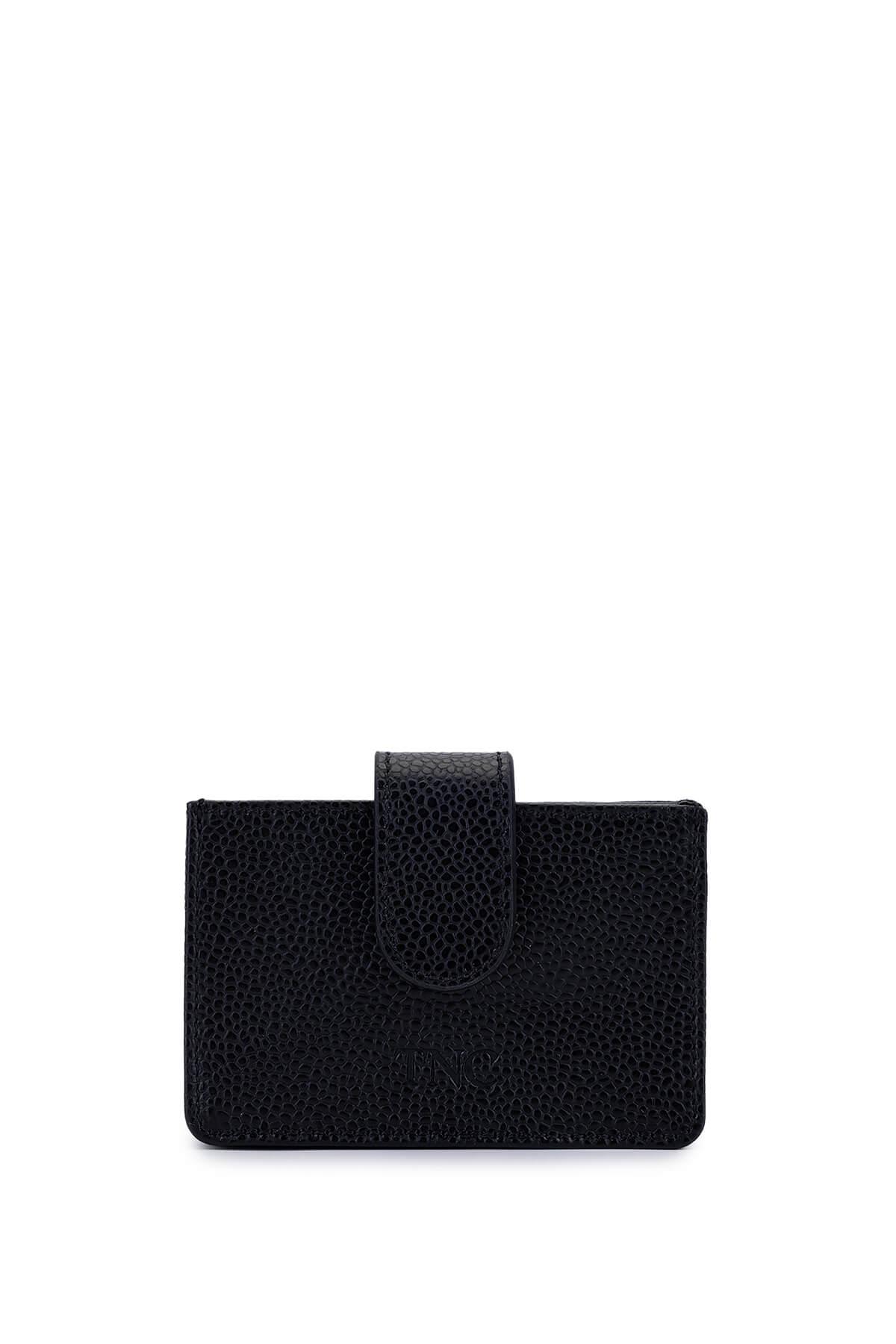 Tamer Tanca Unisex Hakiki Deri Siyah Havyar Kartlık