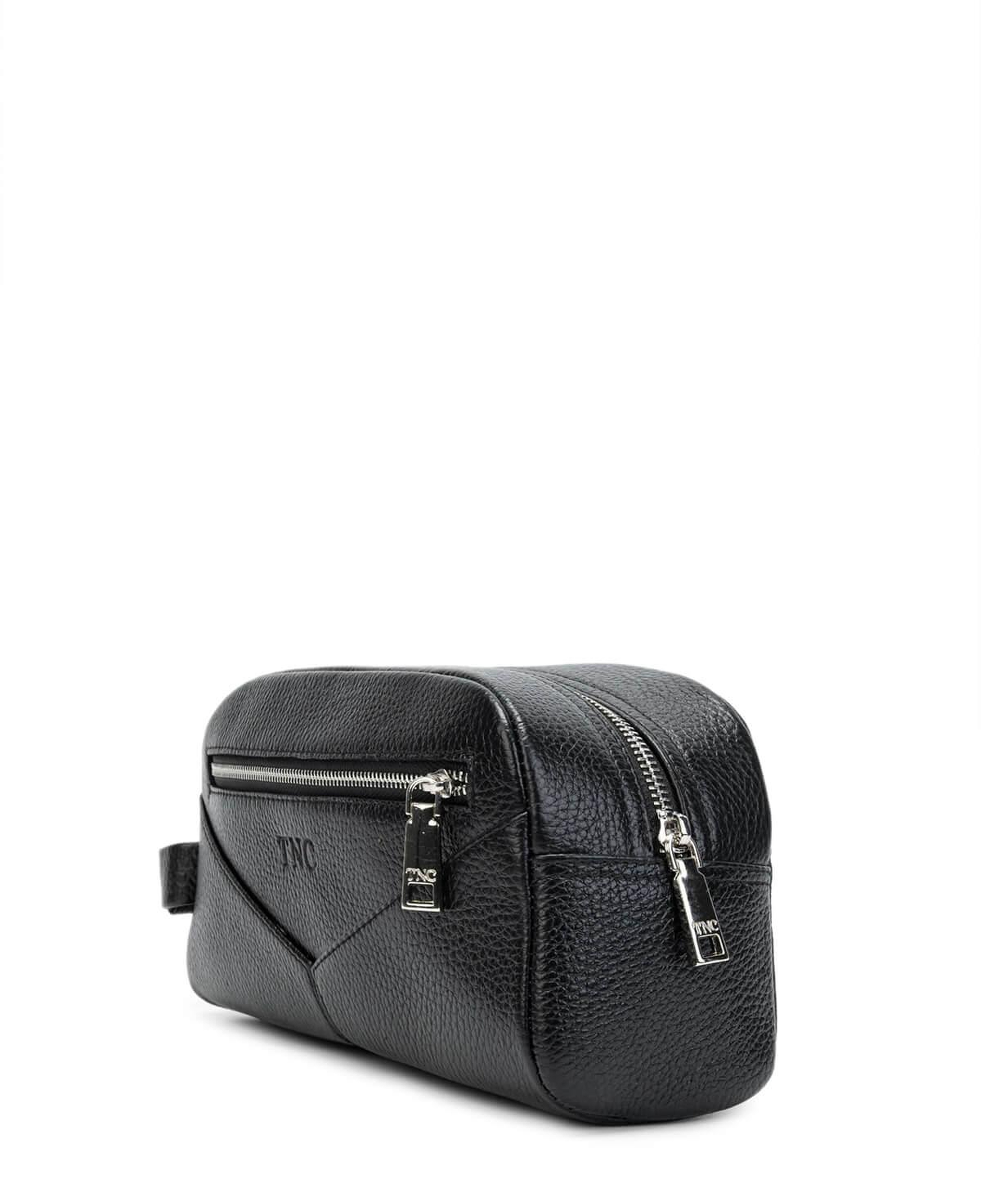 Tamer Tanca Erkek Hakiki Deri Siyah Traş Çantası