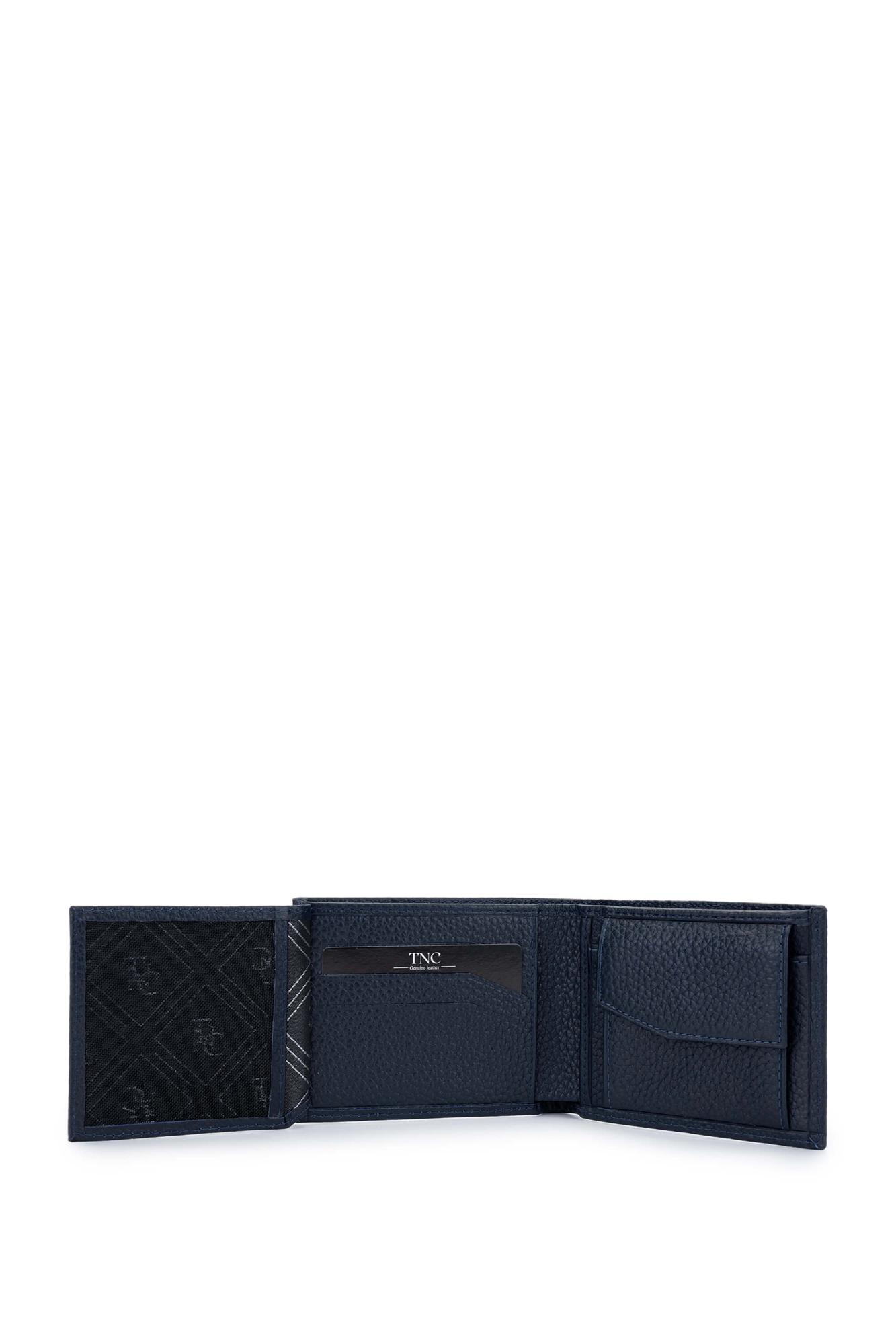 Tamer Tanca Erkek Hakiki Deri Lacivert Cüzdan Cuzdan