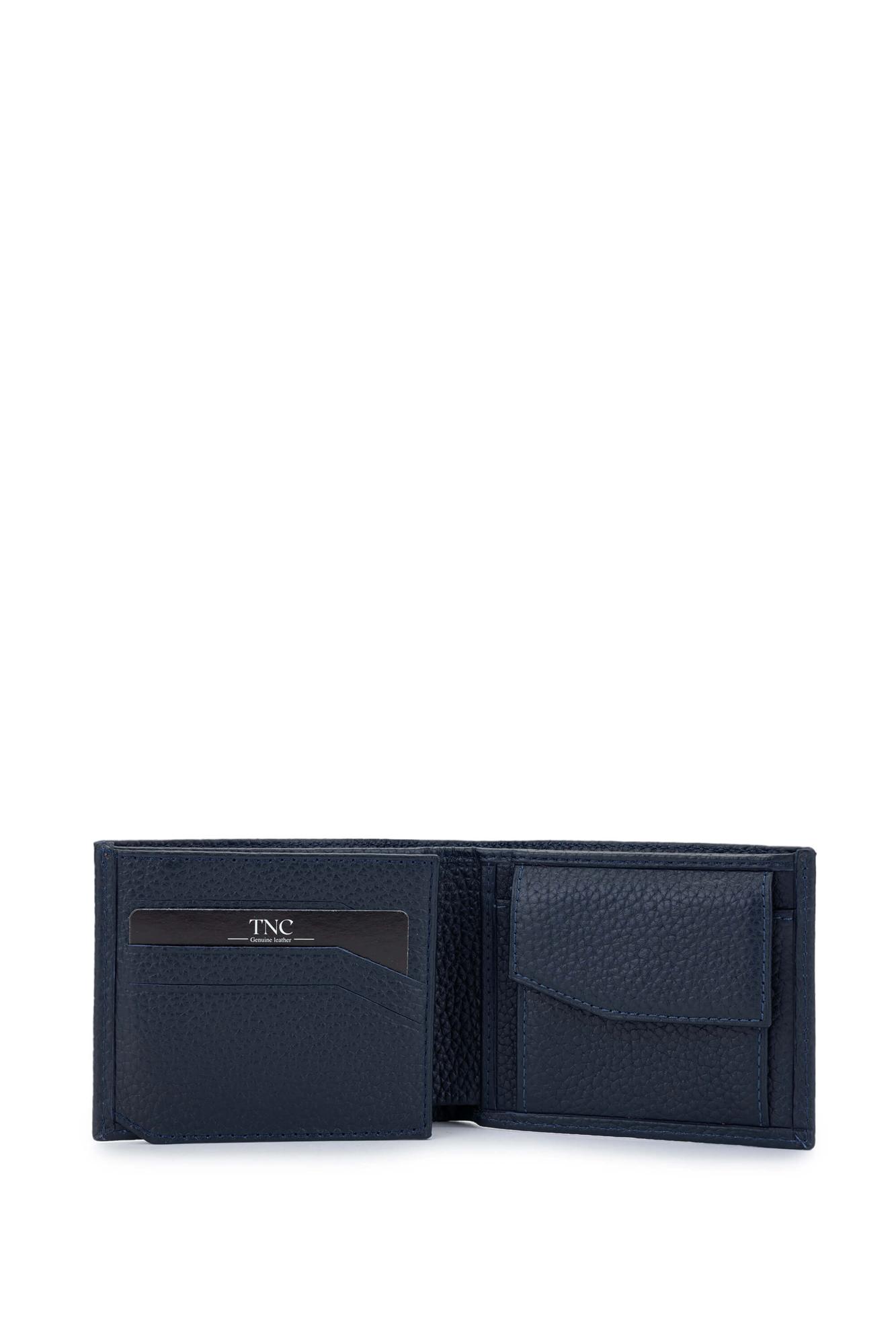 Tamer Tanca Erkek Hakiki Deri Lacivert Cüzdan Cuzdan