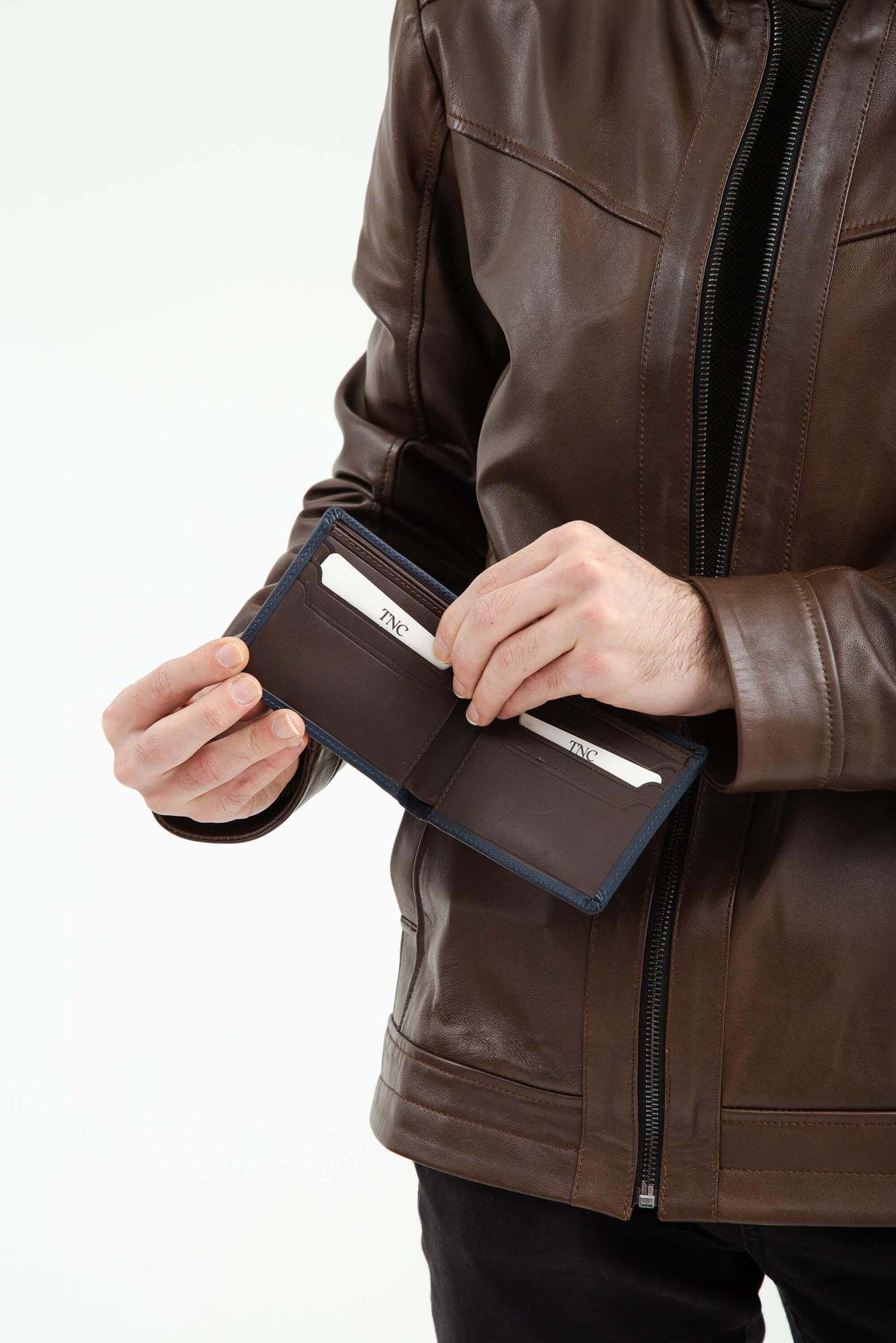 Tamer Tanca Erkek Hakiki Deri Lacivert Cüzdan Cuzdan