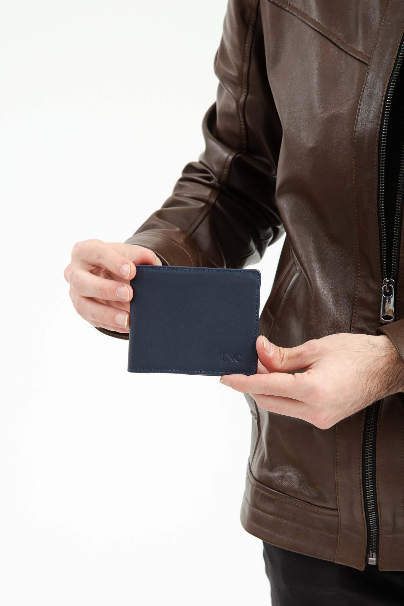 Tamer Tanca Erkek Hakiki Deri Lacivert Cüzdan Cuzdan