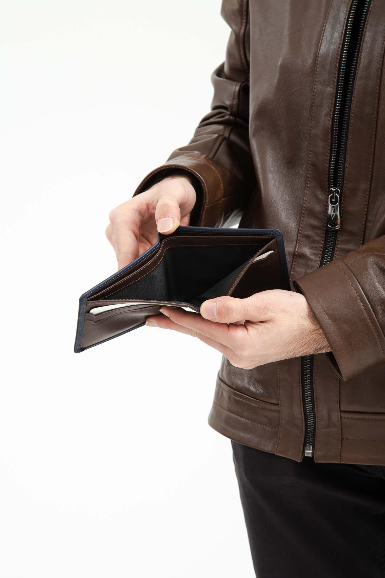 Tamer Tanca Erkek Hakiki Deri Lacivert Cüzdan Cuzdan