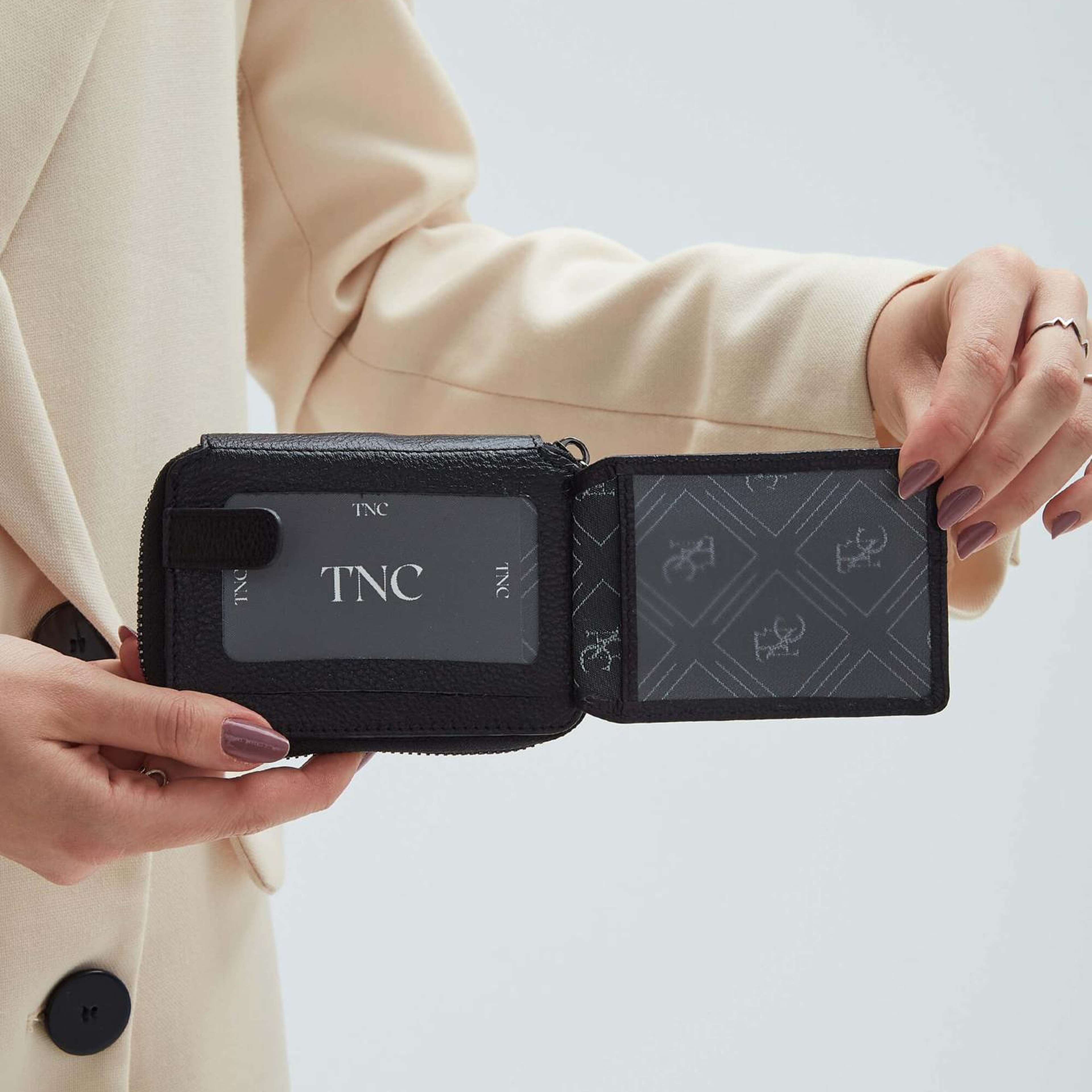 Tamer Tanca Erkek Hakiki Deri Siyah Floter Kartlık