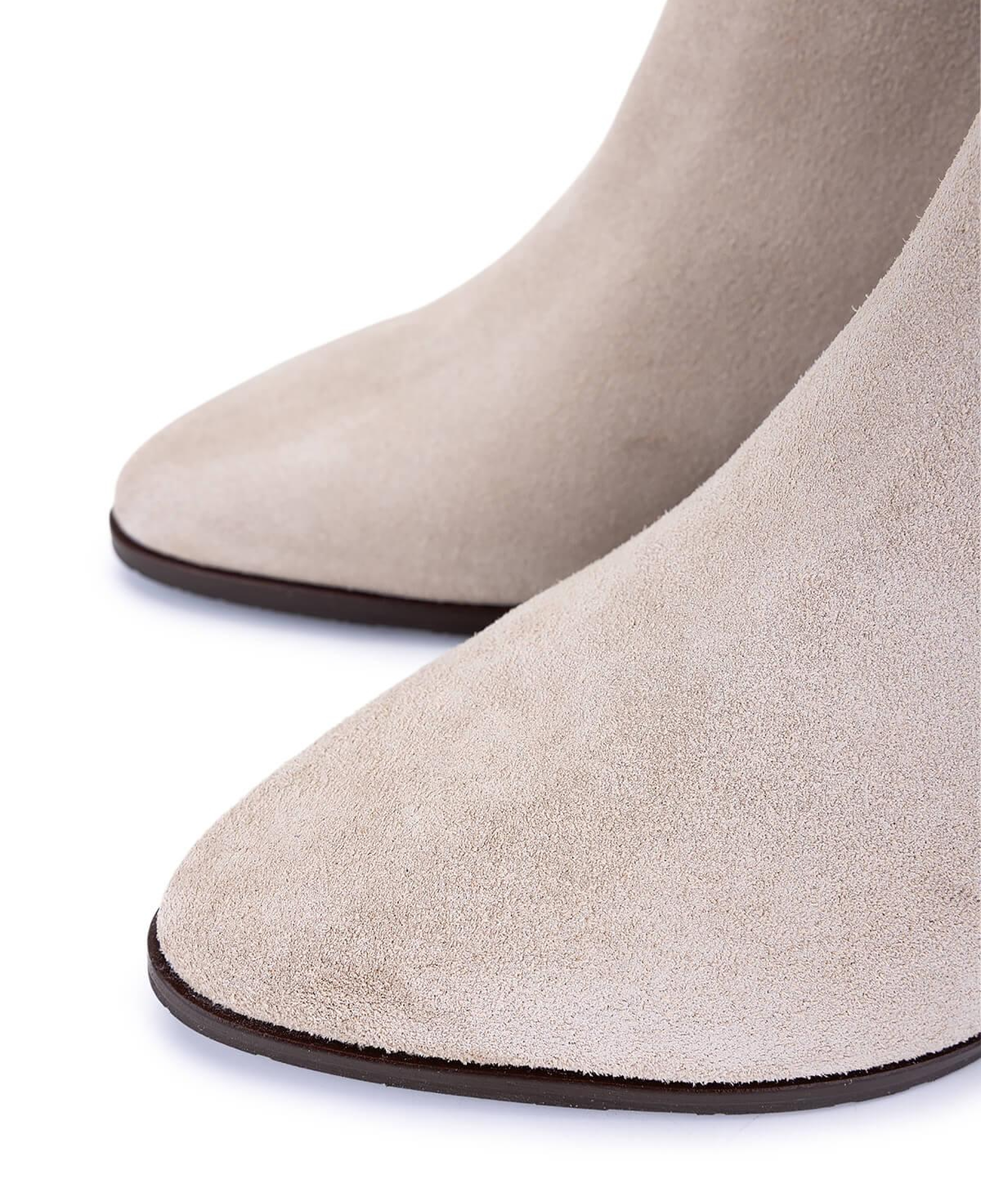 Tamer Tanca Kadın Hakiki Deri Bej Topuklu Çizme