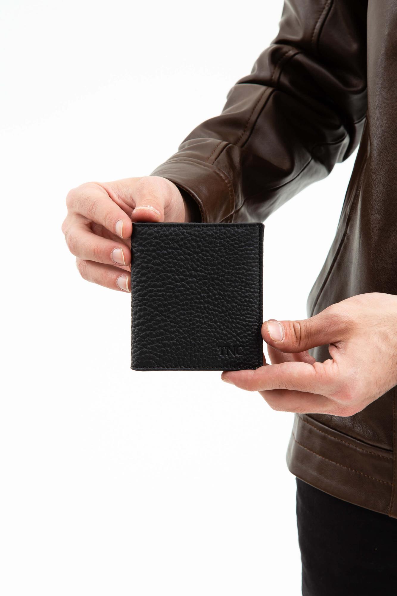 Tamer Tanca Erkek Hakiki Deri Siyah Havyar Cüzdan Cuzdan