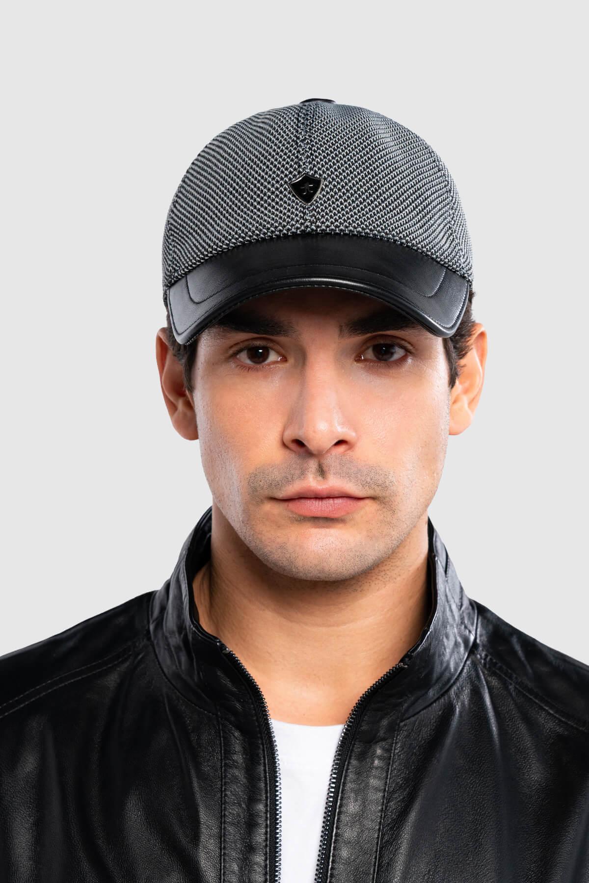 Tamer Tanca Erkek Hakiki Deri Siyah Şapka