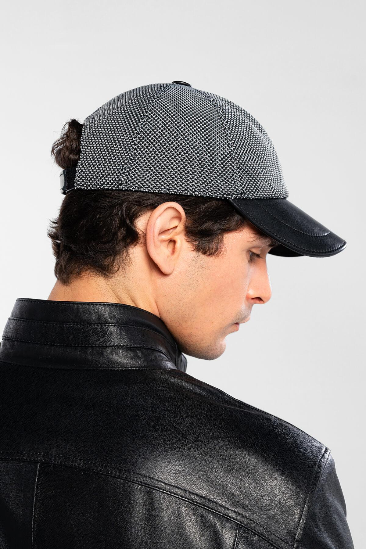 Tamer Tanca Erkek Hakiki Deri Siyah Şapka