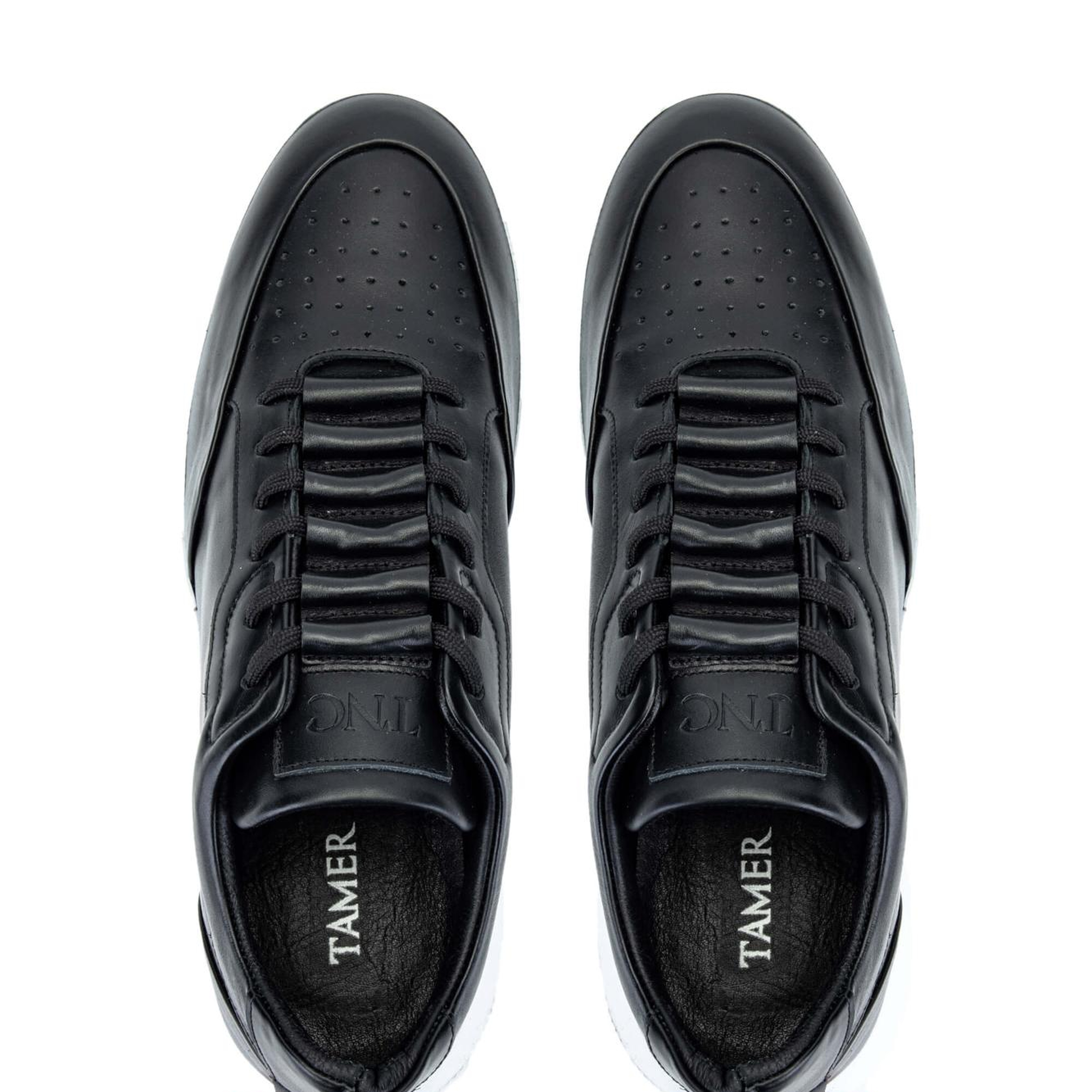 Tamer Tanca Erkek Hakiki Deri Siyah Spor Ayakkabı