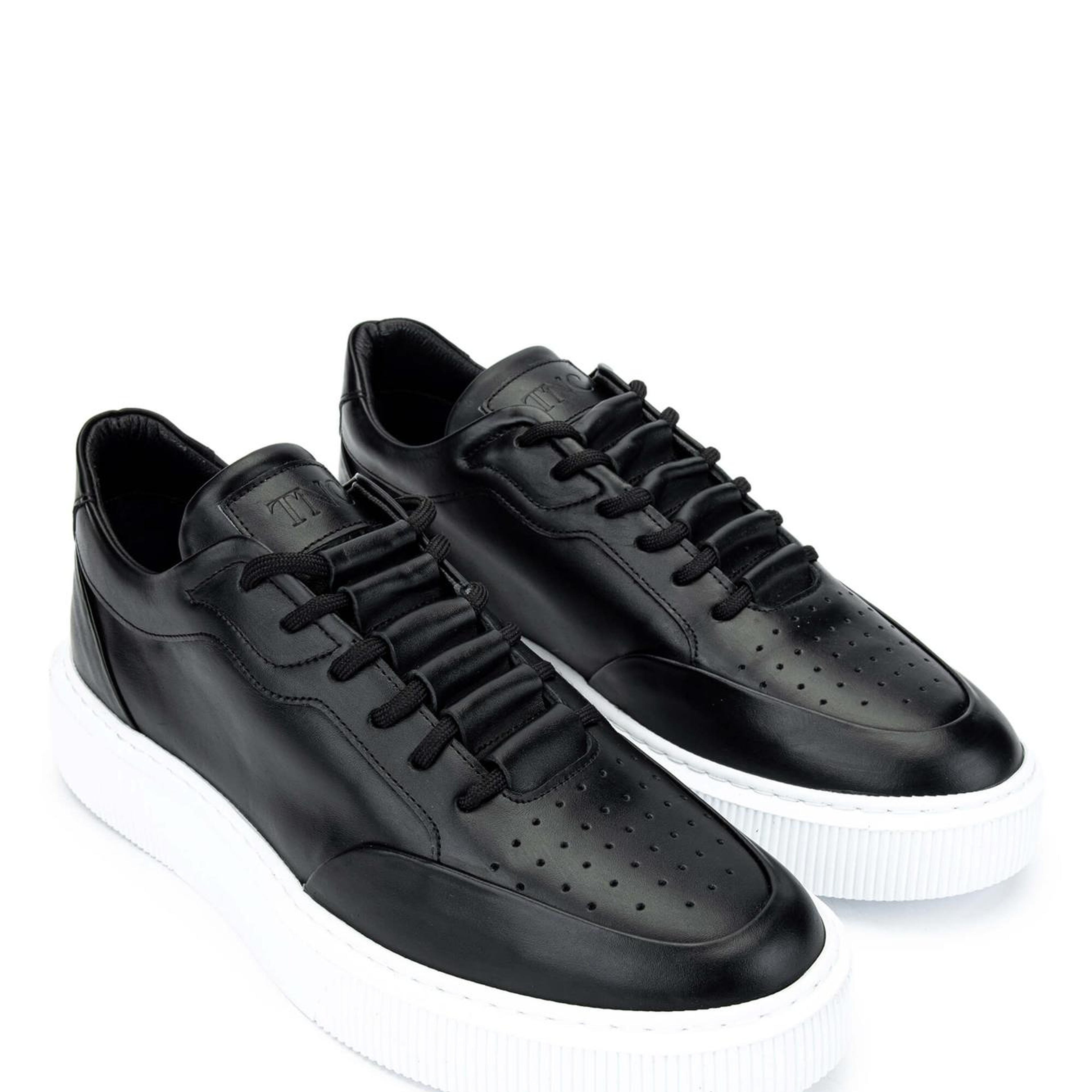 Tamer Tanca Erkek Hakiki Deri Siyah Spor Ayakkabı