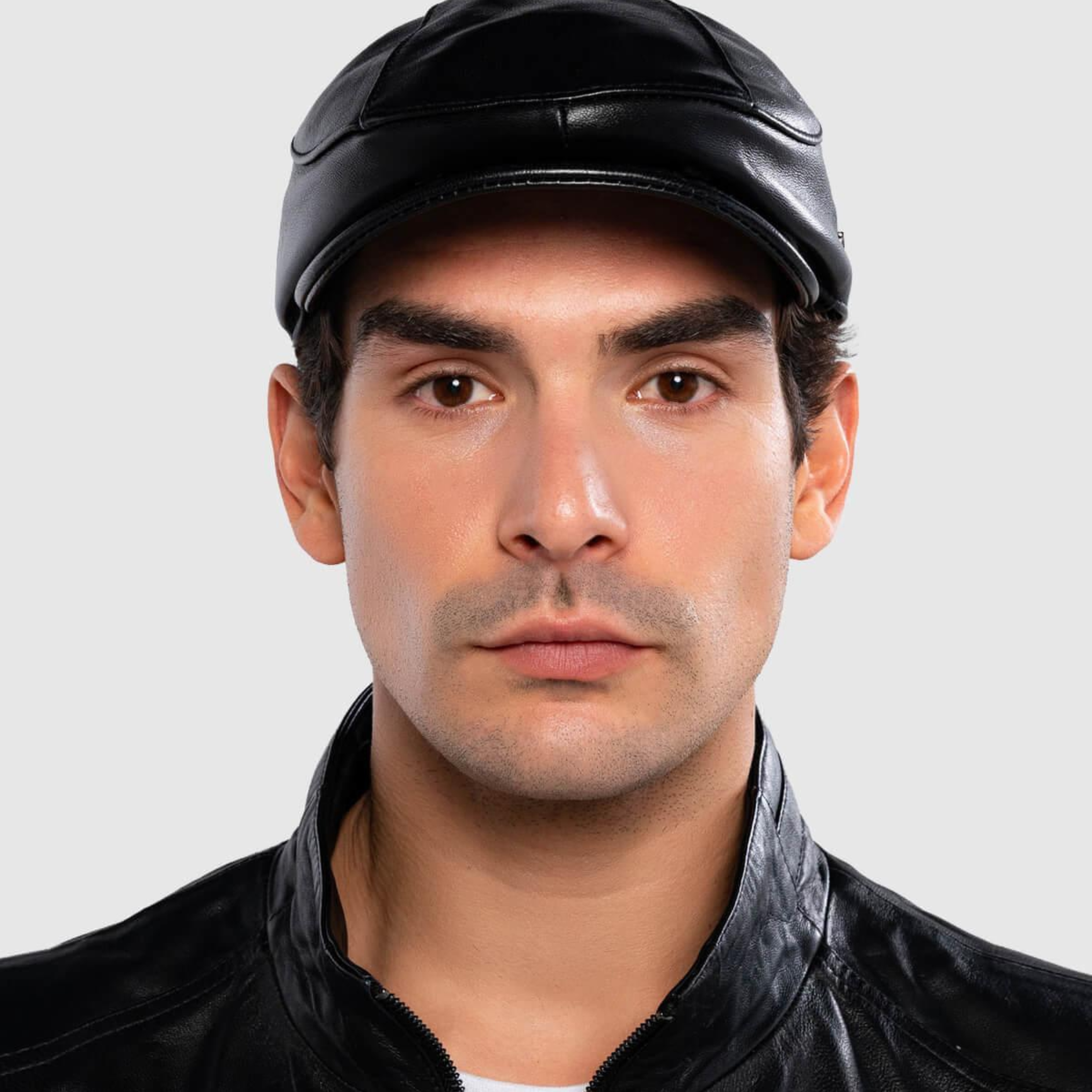 Tamer Tanca Erkek Hakiki Deri Siyah Deri London Şapka