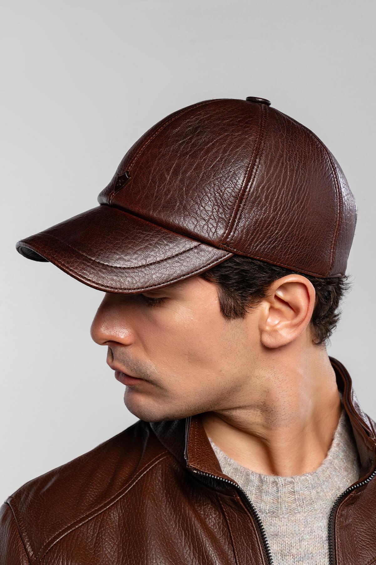 Tamer Tanca Erkek Hakiki Deri Taba Şapka