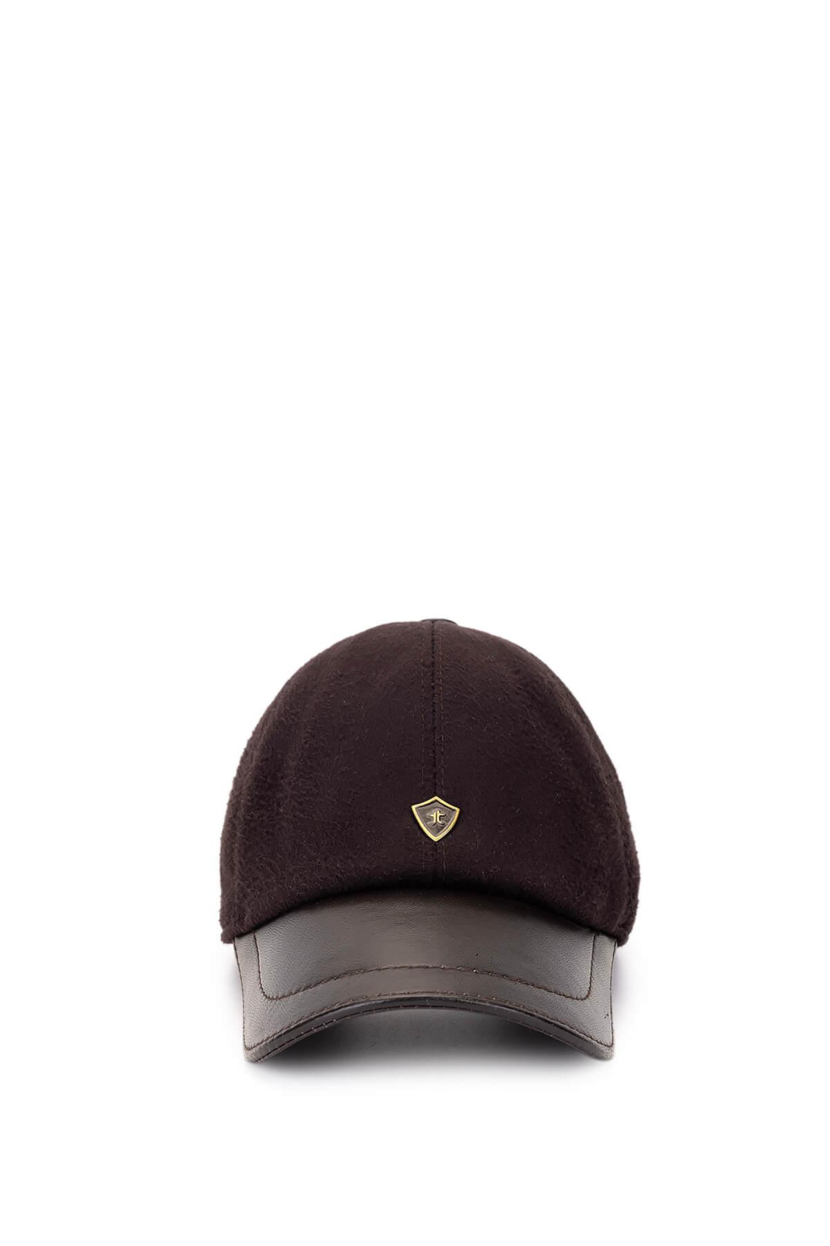 Tamer Tanca Erkek Hakiki Deri Kahverengi Şapka