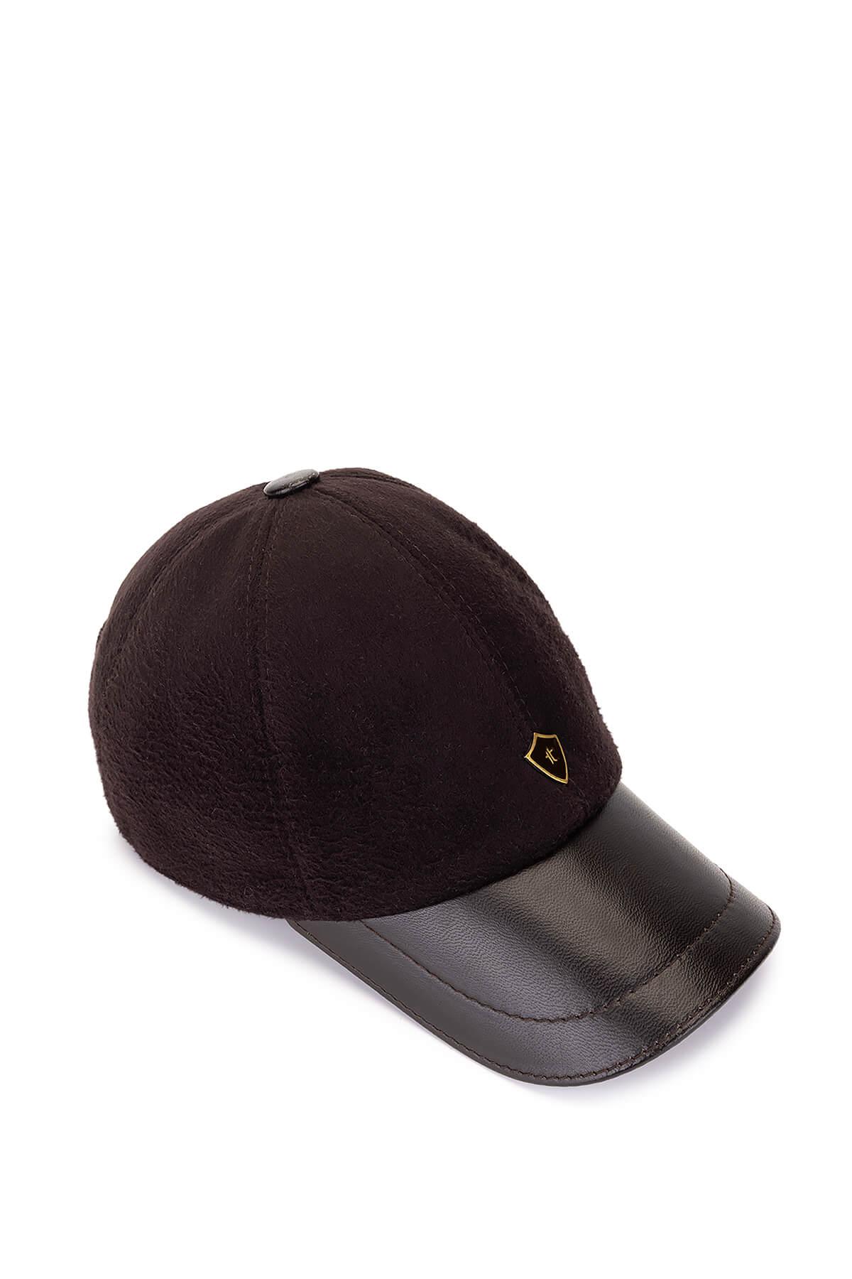 Tamer Tanca Erkek Hakiki Deri Kahverengi Şapka