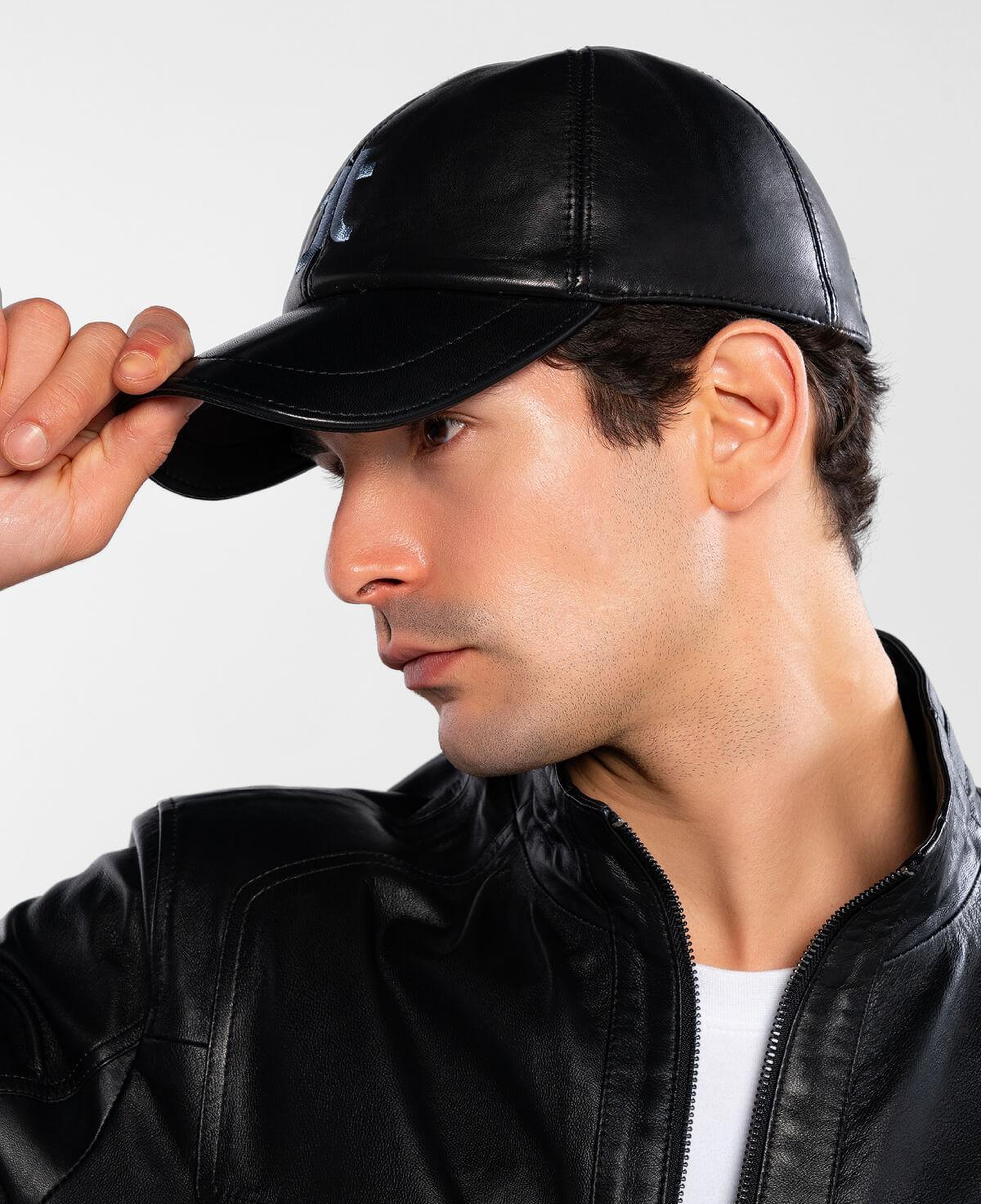 Tamer Tanca Erkek Hakiki Deri Siyah Şapka