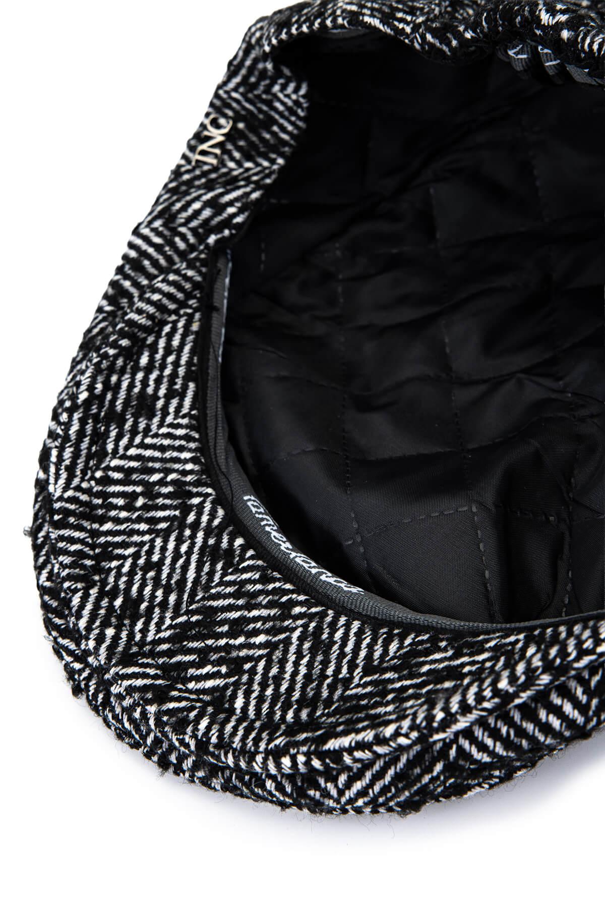 Tamer Tanca Erkek Tekstil Siyah/Beyaz London Şapka