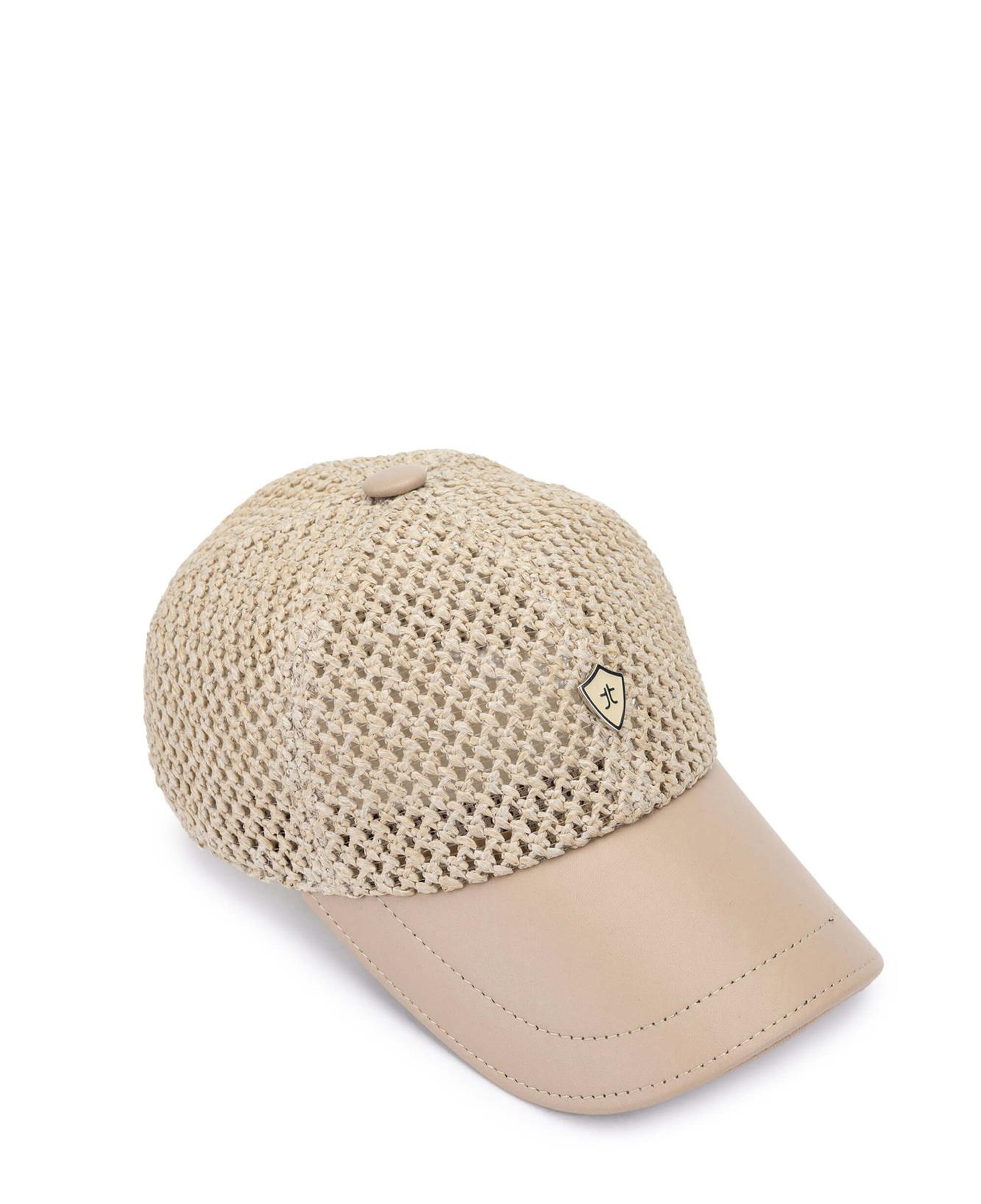 Tamer Tanca Erkek Deri Hasır Bej Hasır Şapka