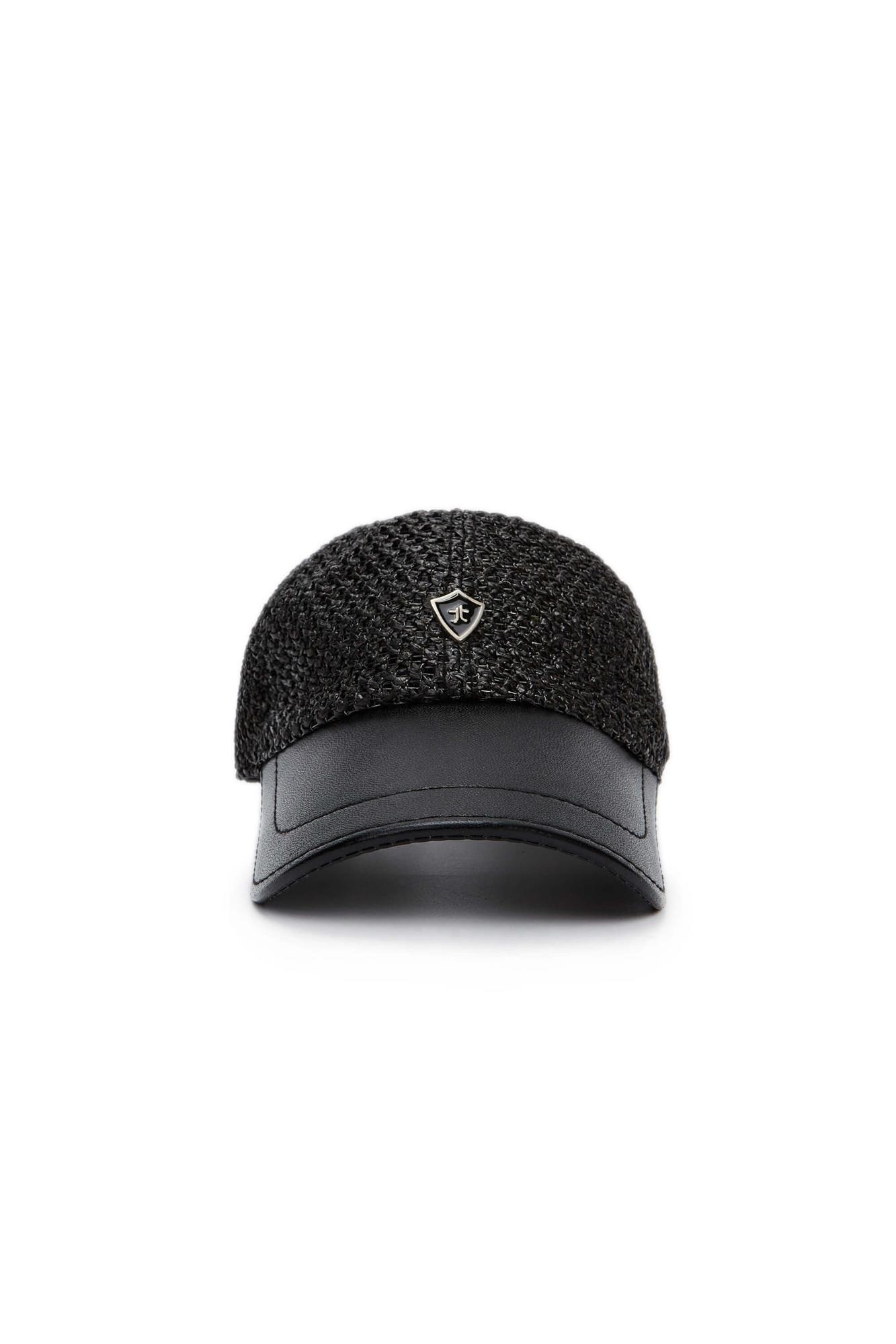 Tamer Tanca Erkek Deri Hasır Siyah Şapka