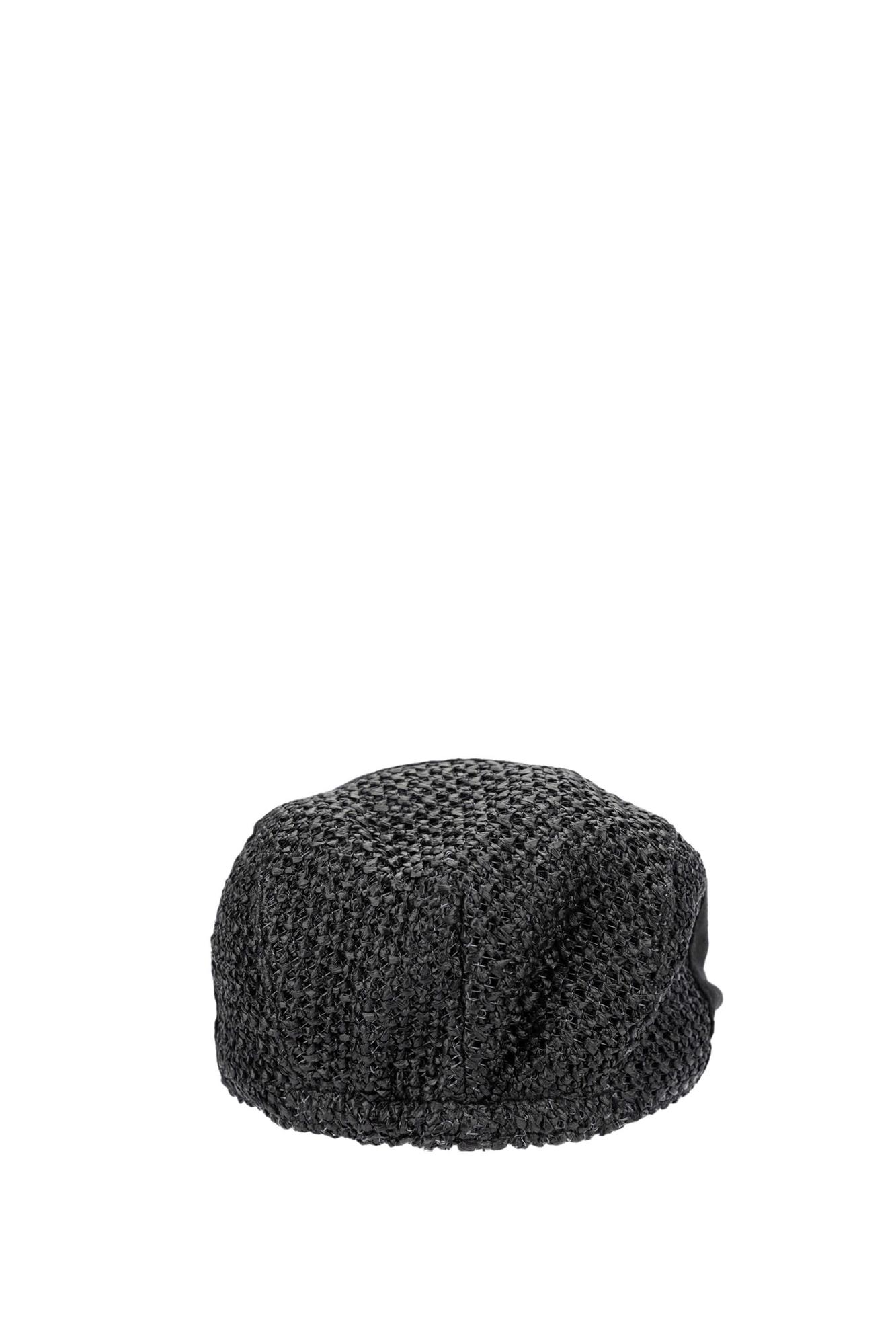 Tamer Tanca Erkek Deri/Keten/Hasır Siyah Kasket Şapka