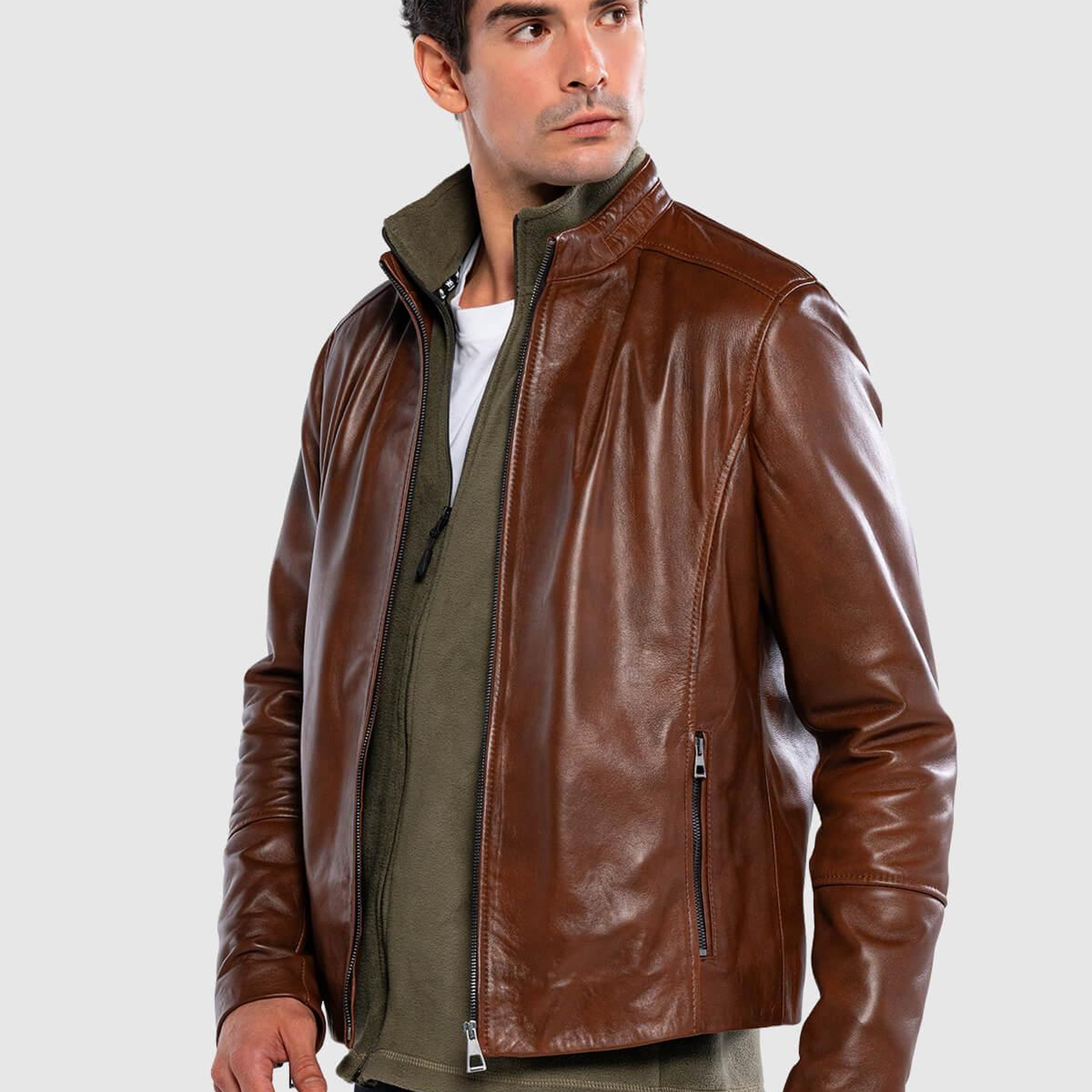 Tamer Tanca Erkek Hakiki Deri Fındık Deri Mont