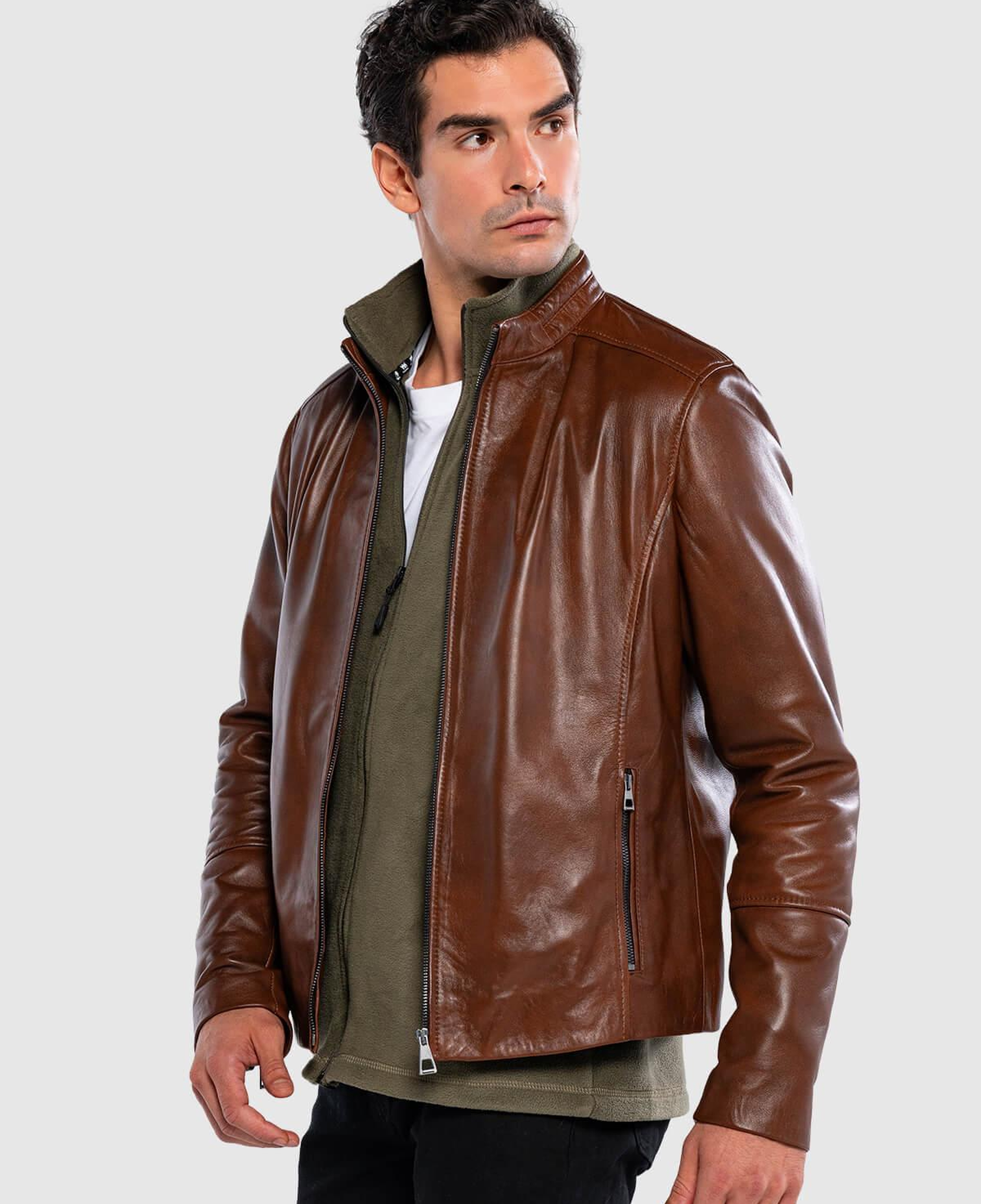 Tamer Tanca Erkek Hakiki Deri Fındık Deri Mont