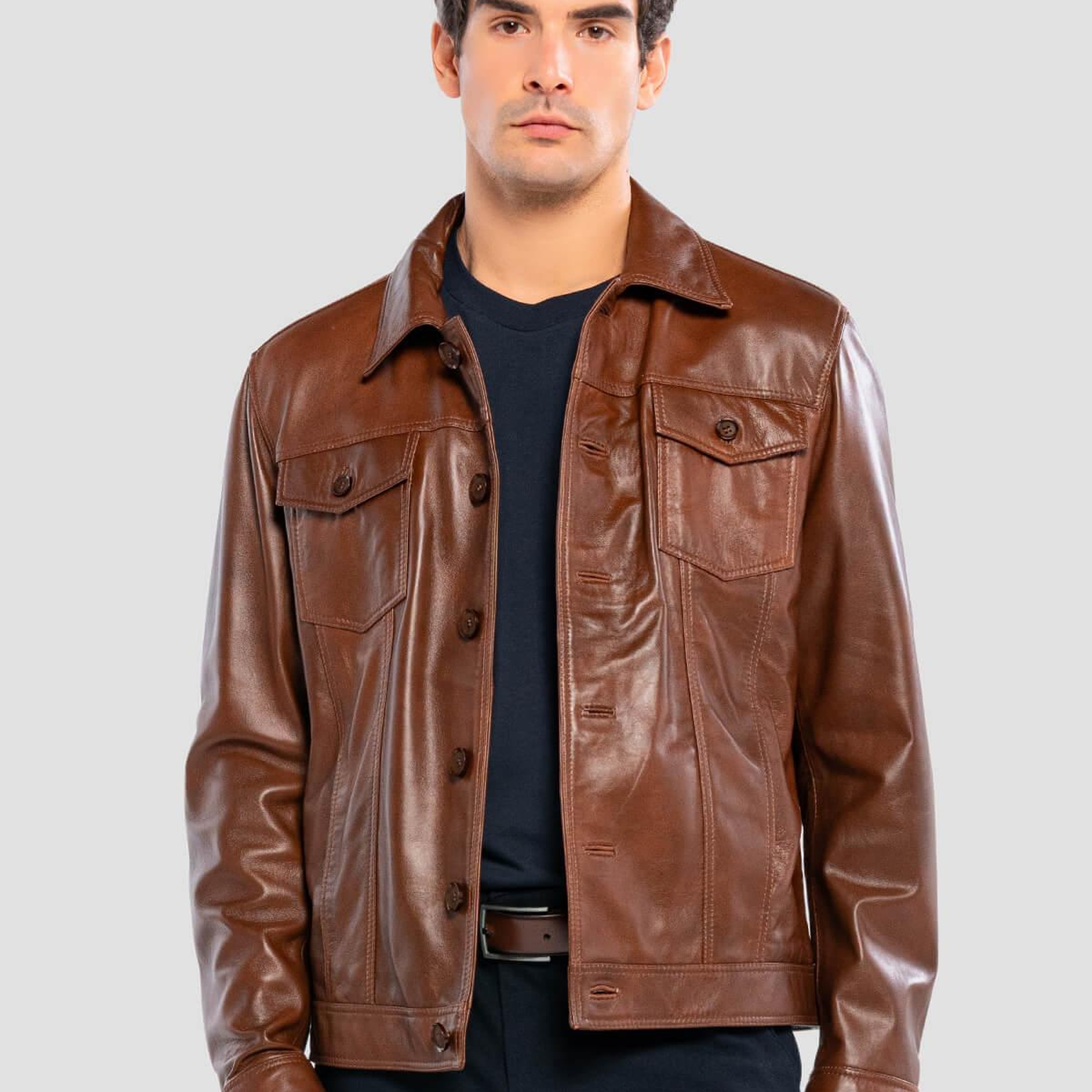 Tamer Tanca Erkek Hakiki Deri Fındık Deri Mont