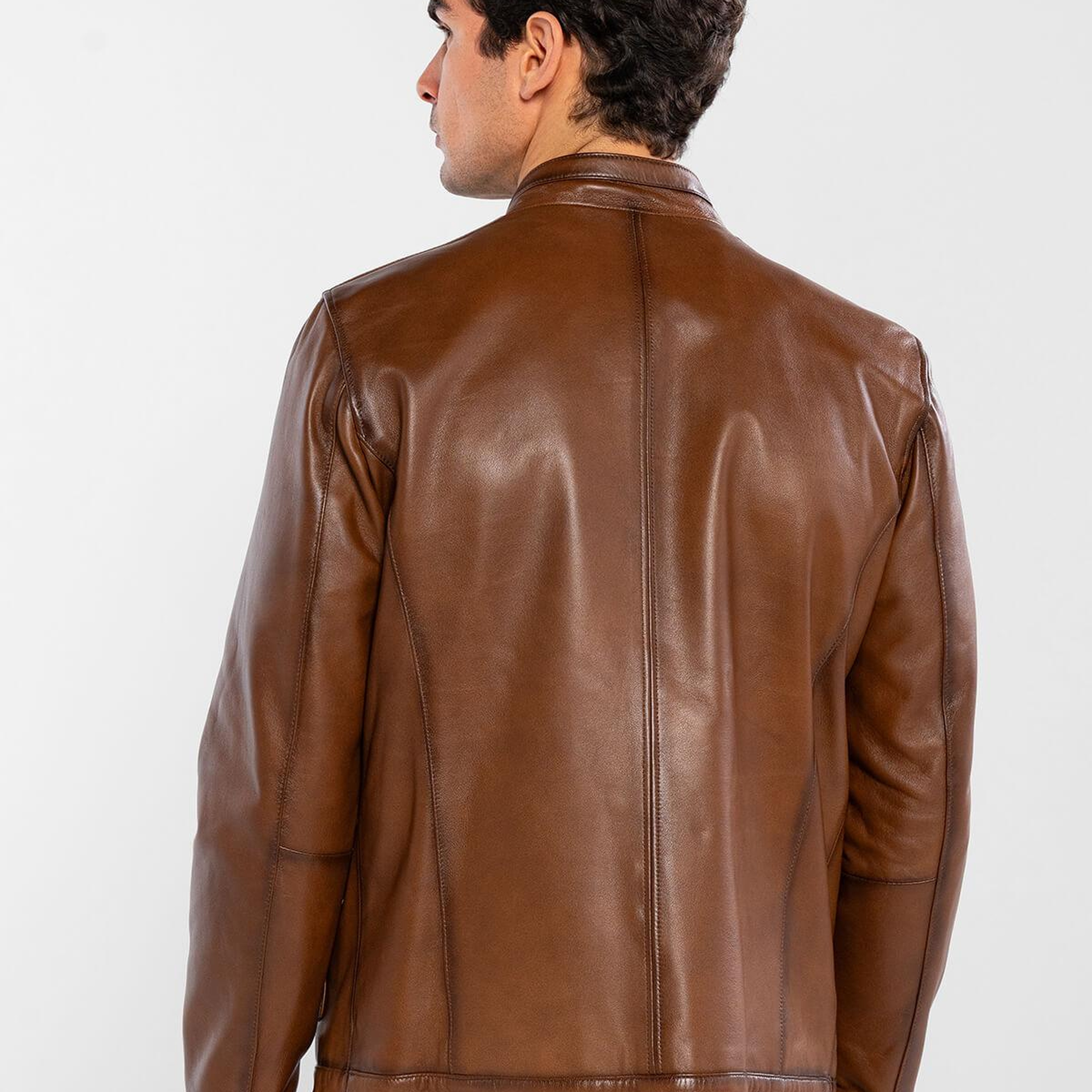 Tamer Tanca Erkek Hakiki Deri Kestane Deri Mont