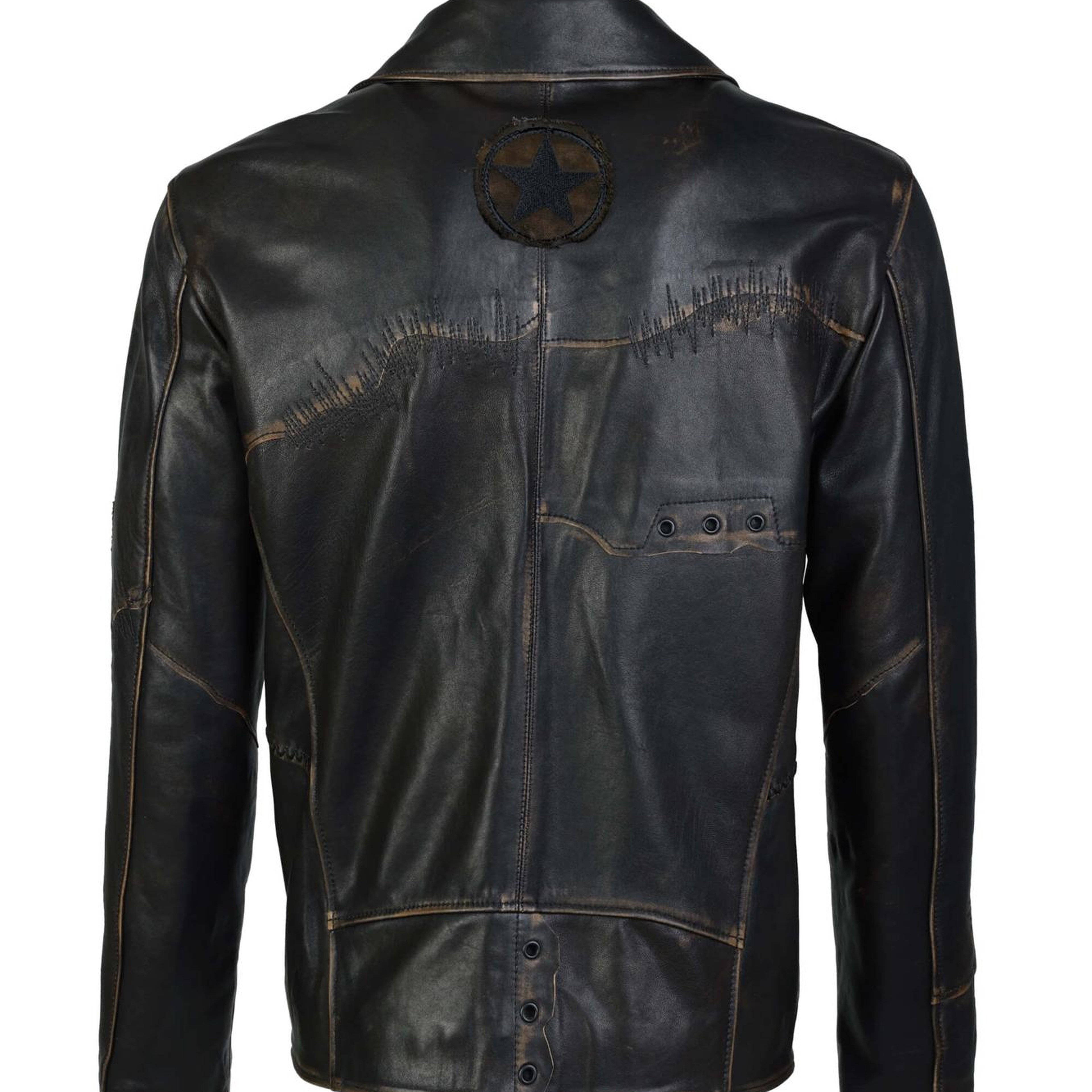 Tamer Tanca Erkek Hakiki Deri Siyah Eskitme Deri Mont