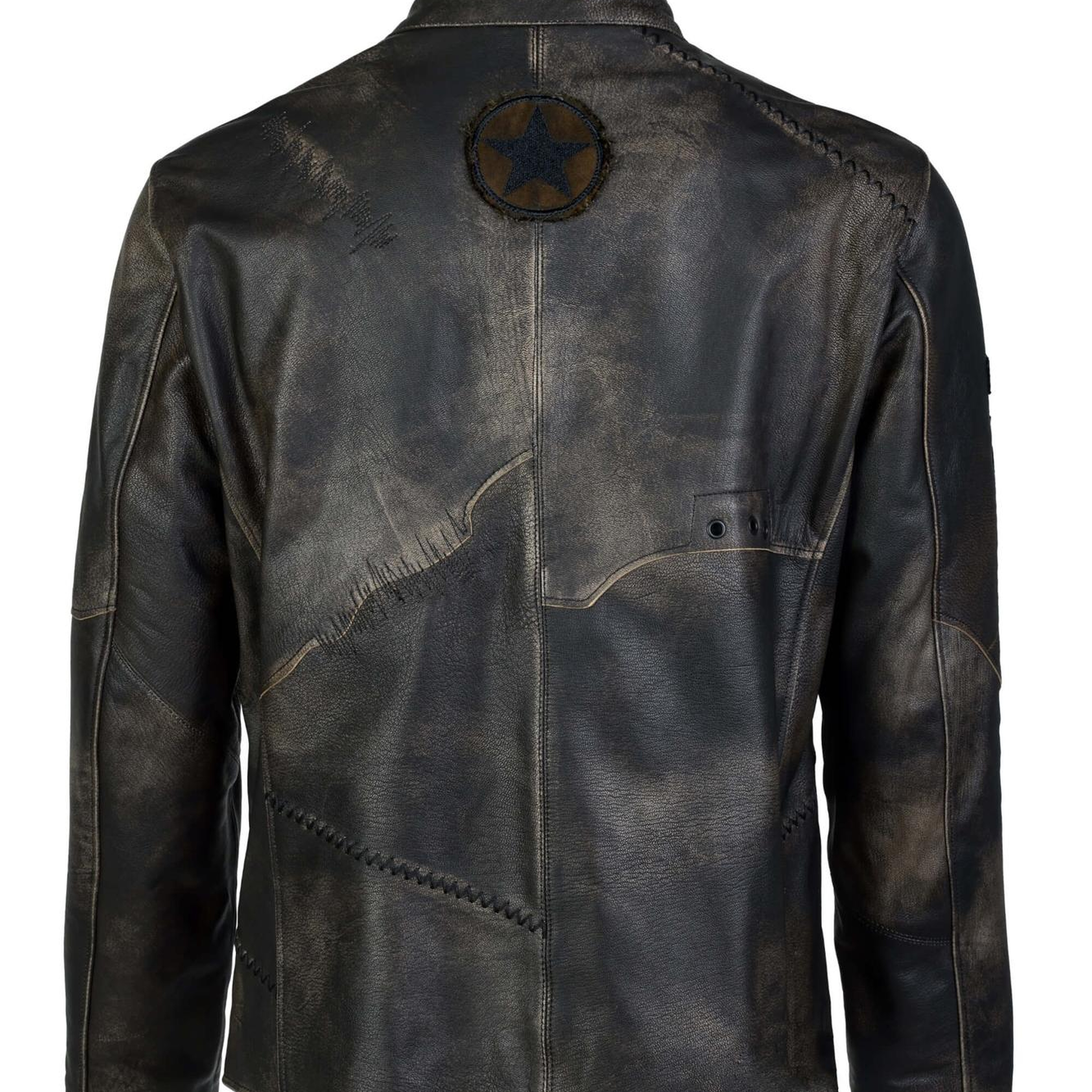 Tamer Tanca Erkek Hakiki Deri Siyah Eskitme Deri Mont