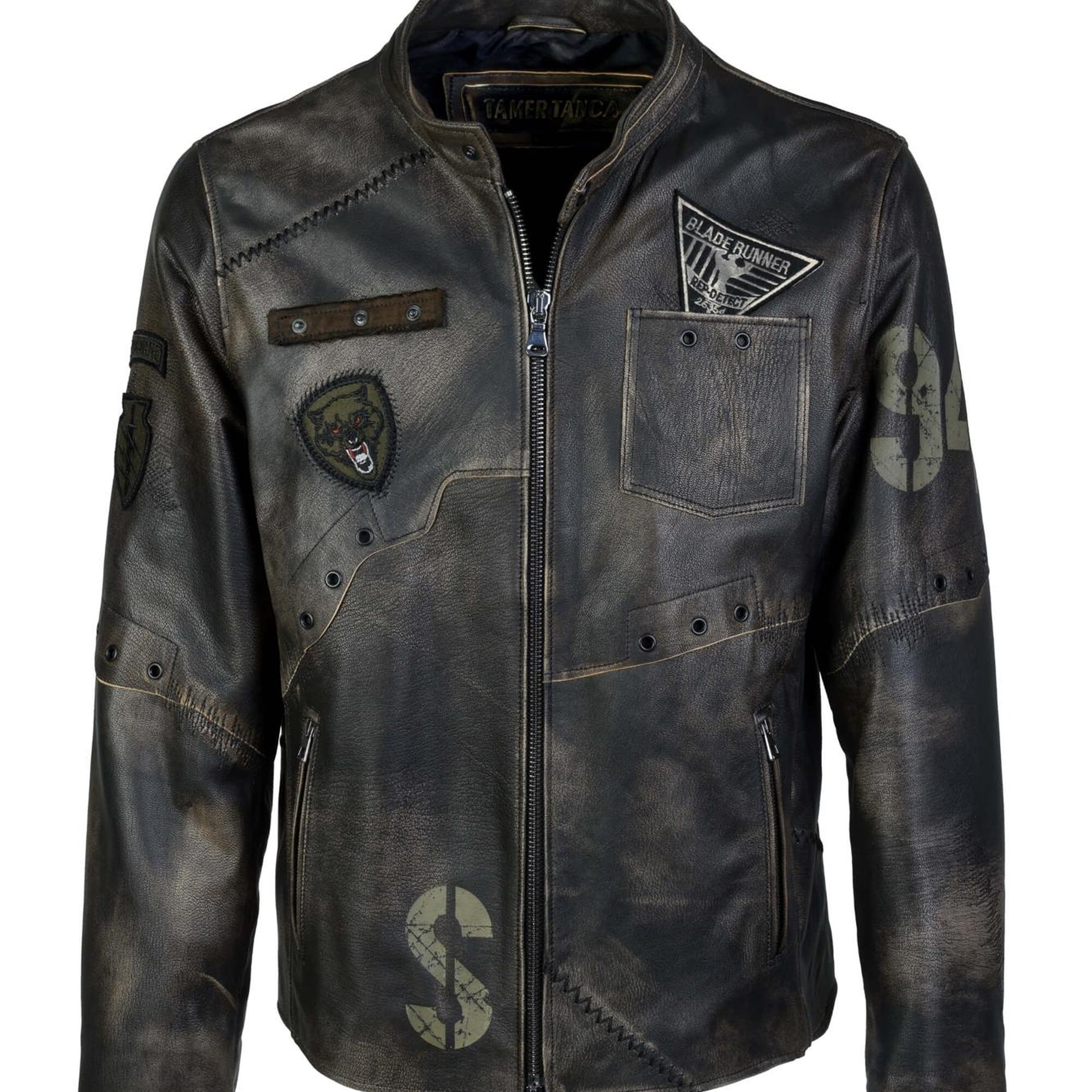 Tamer Tanca Erkek Hakiki Deri Siyah Eskitme Deri Mont