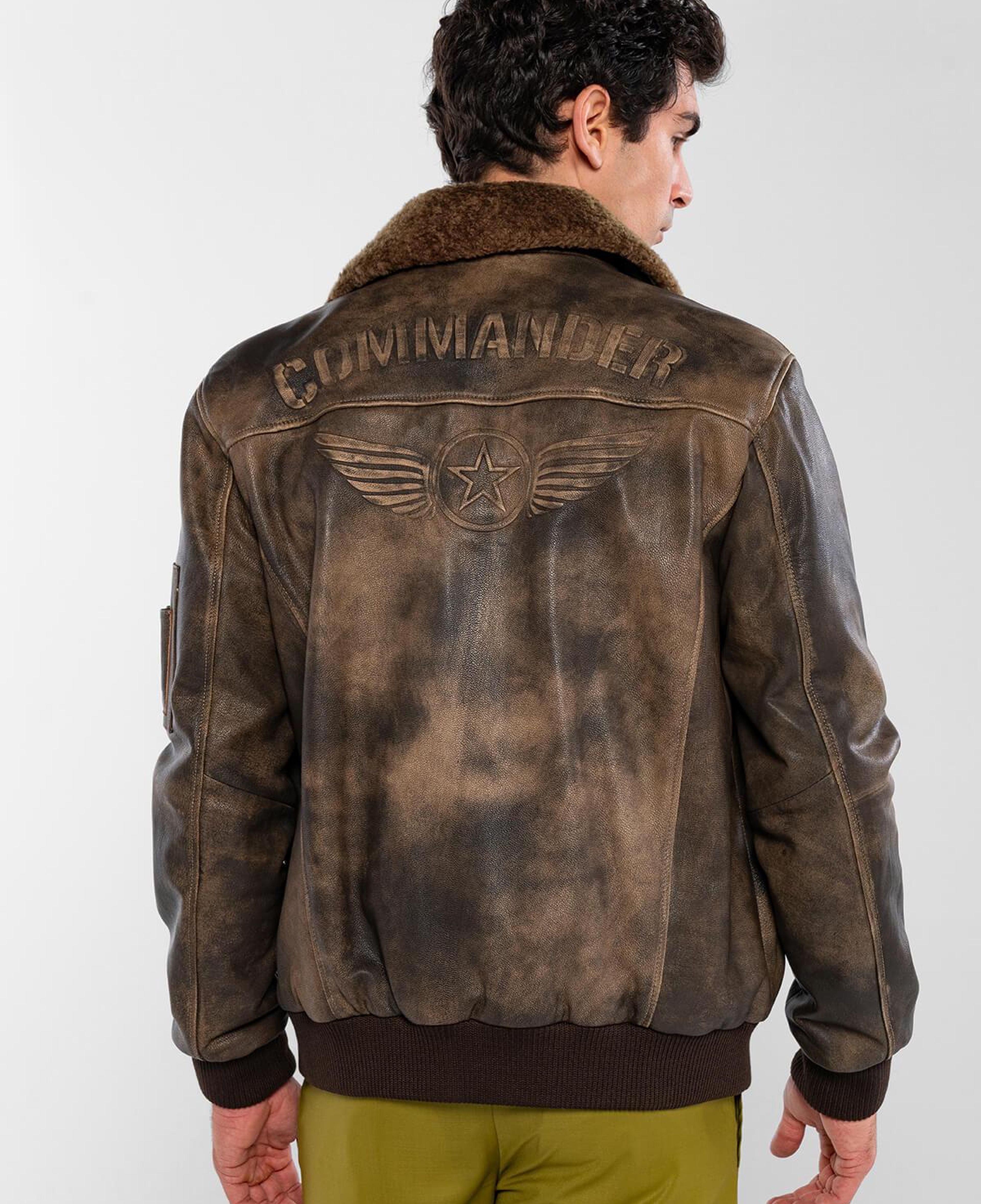 Tamer Tanca Erkek Hakiki Deri Viski Eskitme Deri Mont