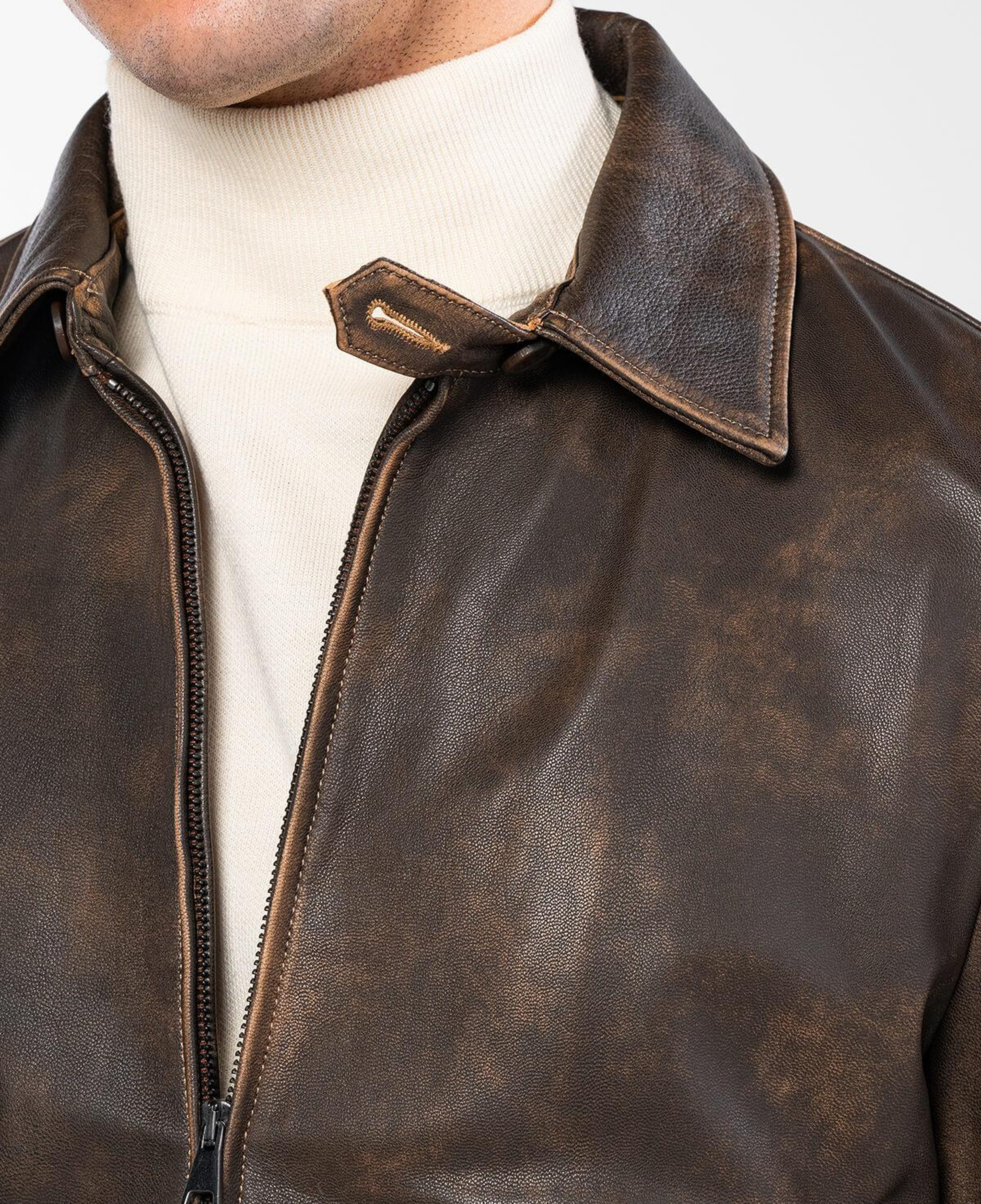 Tamer Tanca Erkek Hakiki Deri Viski Eskitme Deri Mont