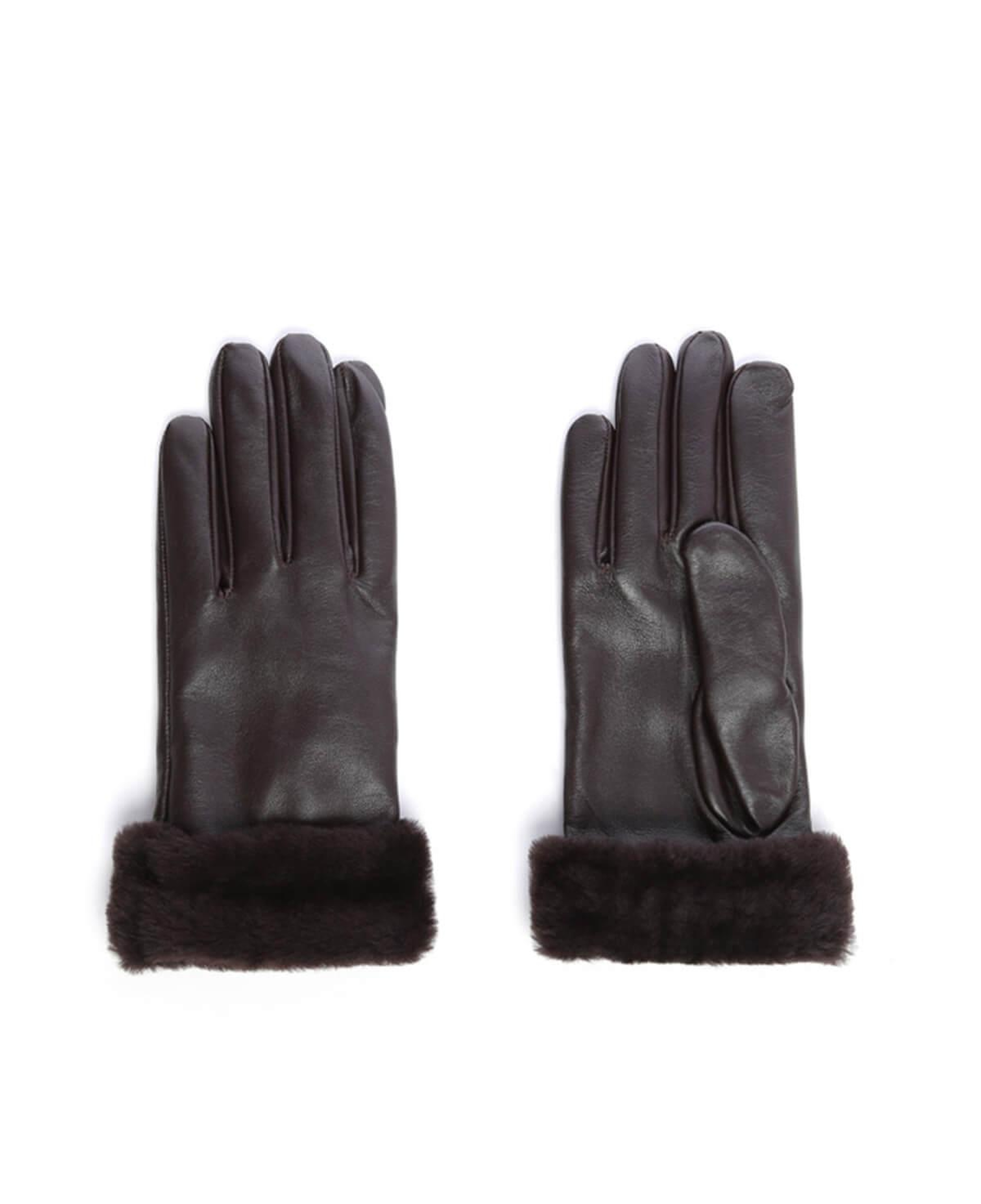 Tamer Tanca Kadın Hakiki Deri Kahverengi Eldiven ELDIVEN