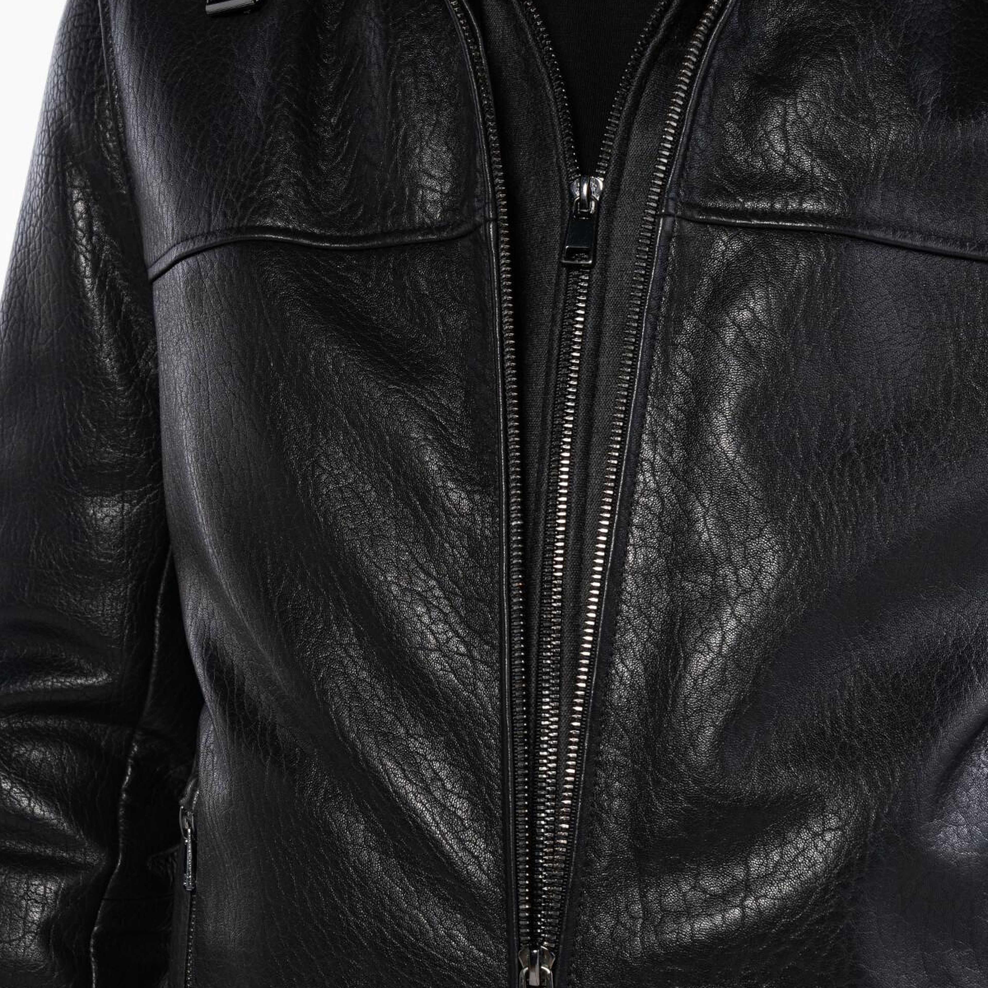 Tamer Tanca Erkek Deri & Tekstil Siyah Jumbo Deri Mont