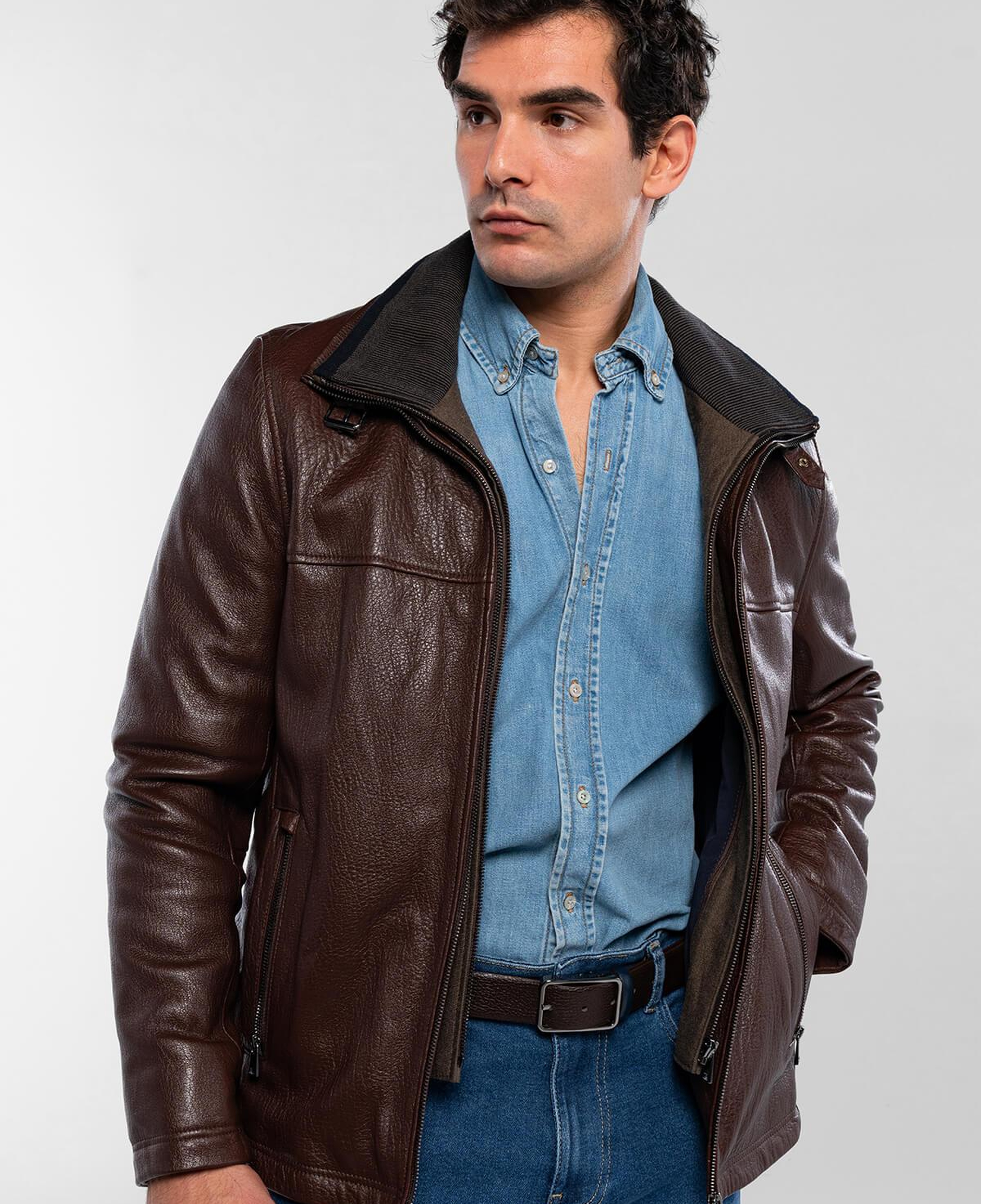 Tamer Tanca Erkek Deri & Tekstil Fındık Deri Mont