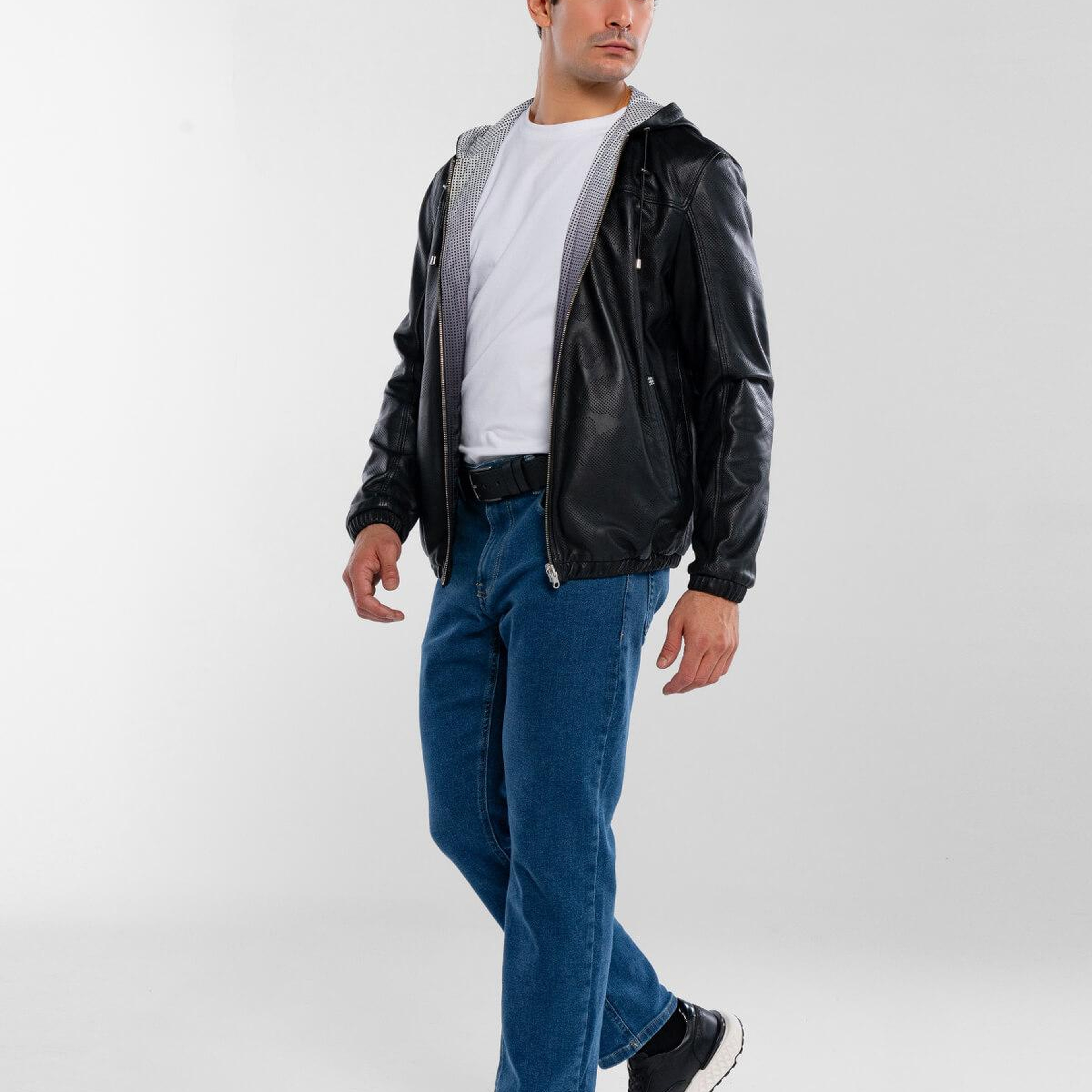 Tamer Tanca Erkek Hakiki Deri Siyah Deri Mont