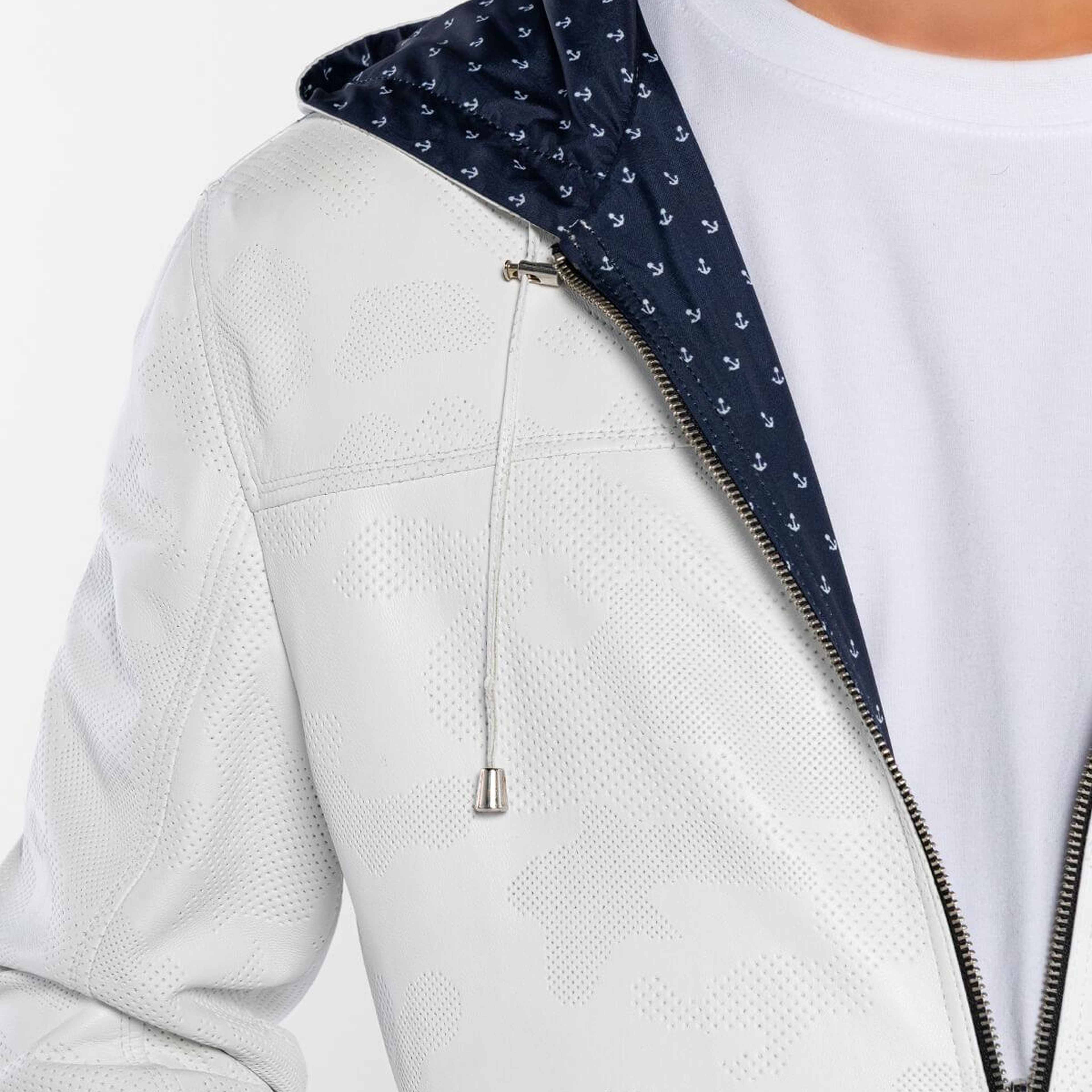 Tamer Tanca Erkek Hakiki Deri Beyaz Deri Mont