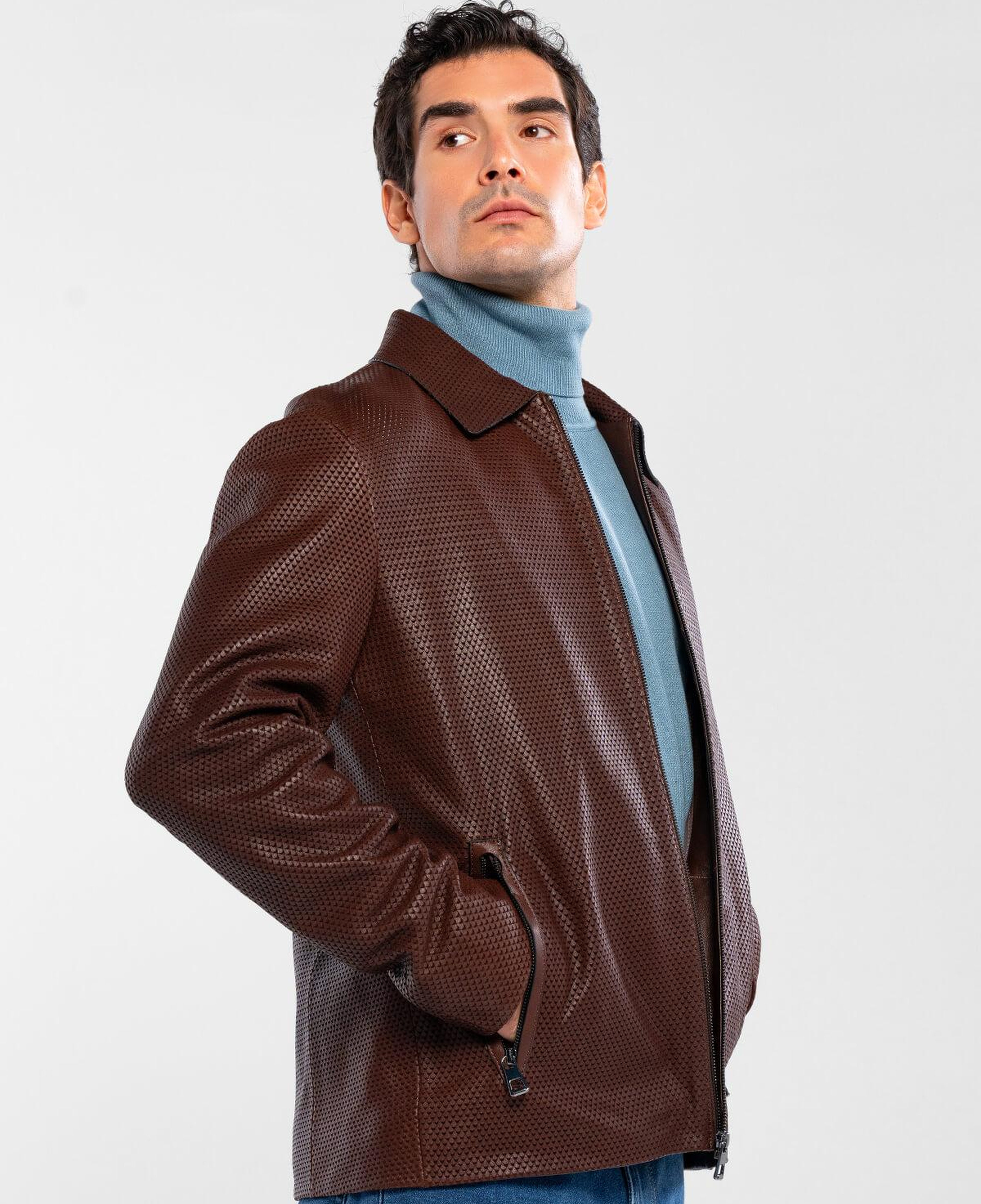 Tamer Tanca Erkek Hakiki Deri Fındık Deri Mont