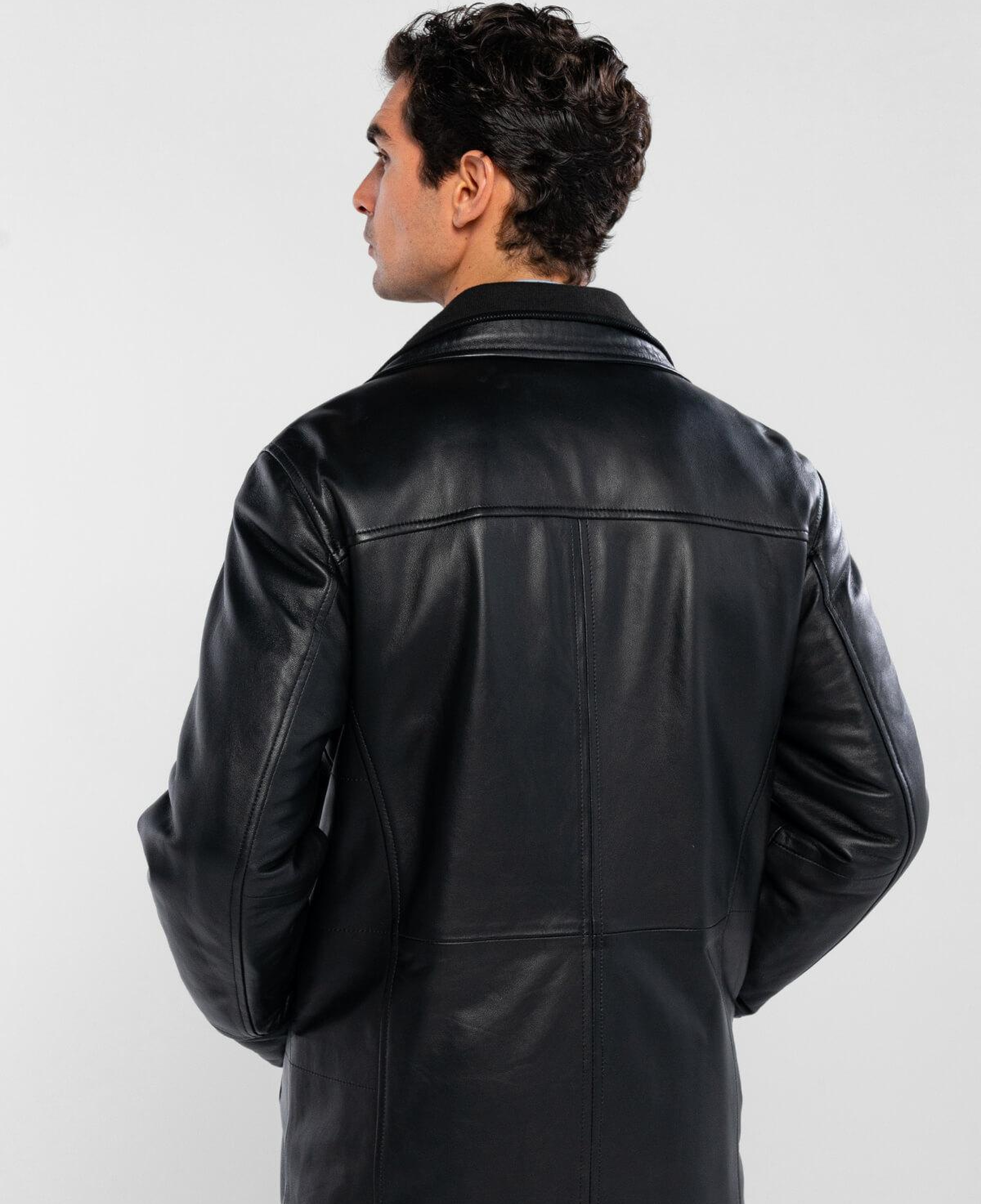 Tamer Tanca Erkek Hakiki Deri Siyah Deri Mont