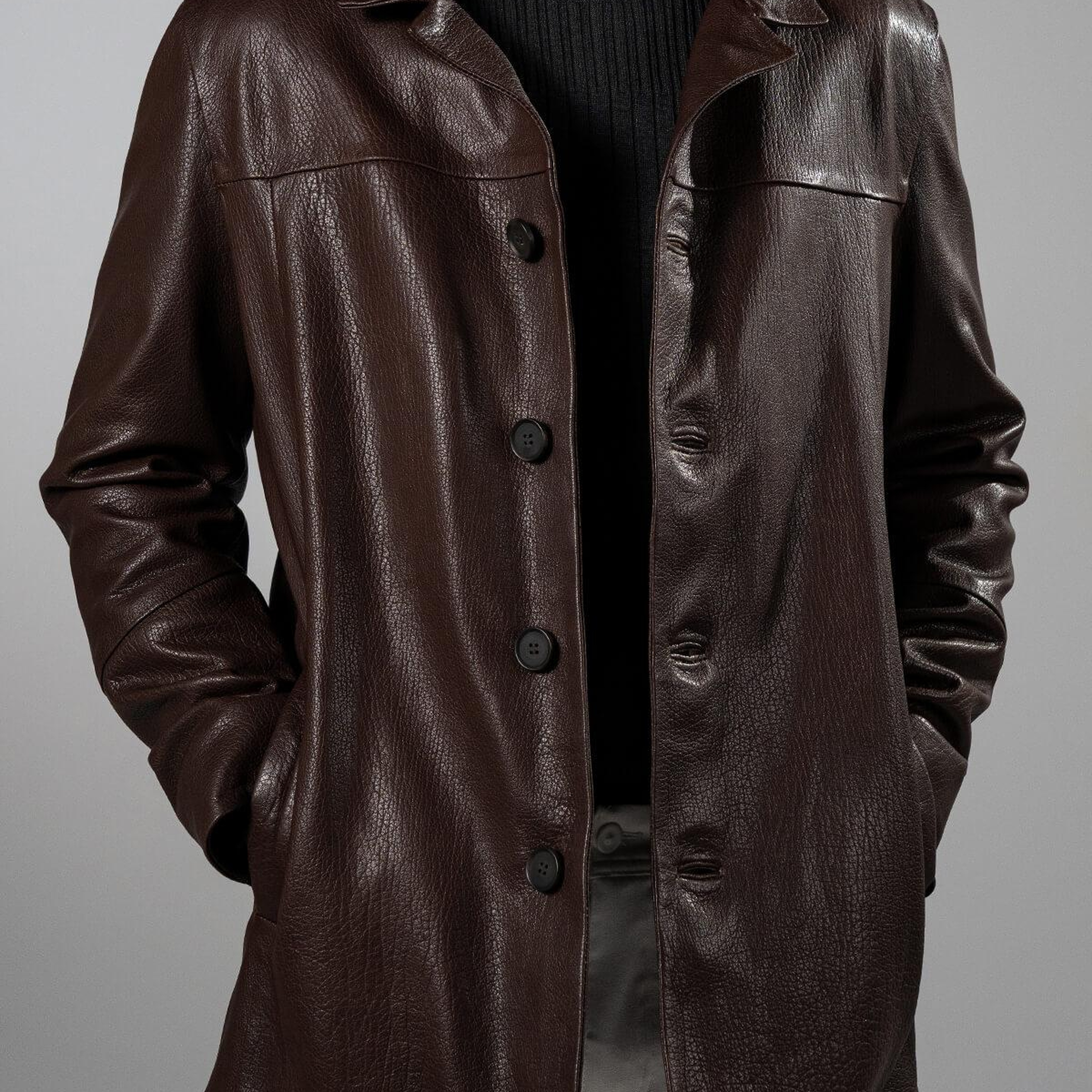 Tamer Tanca Erkek Hakiki Deri Viski Jumbo Mont