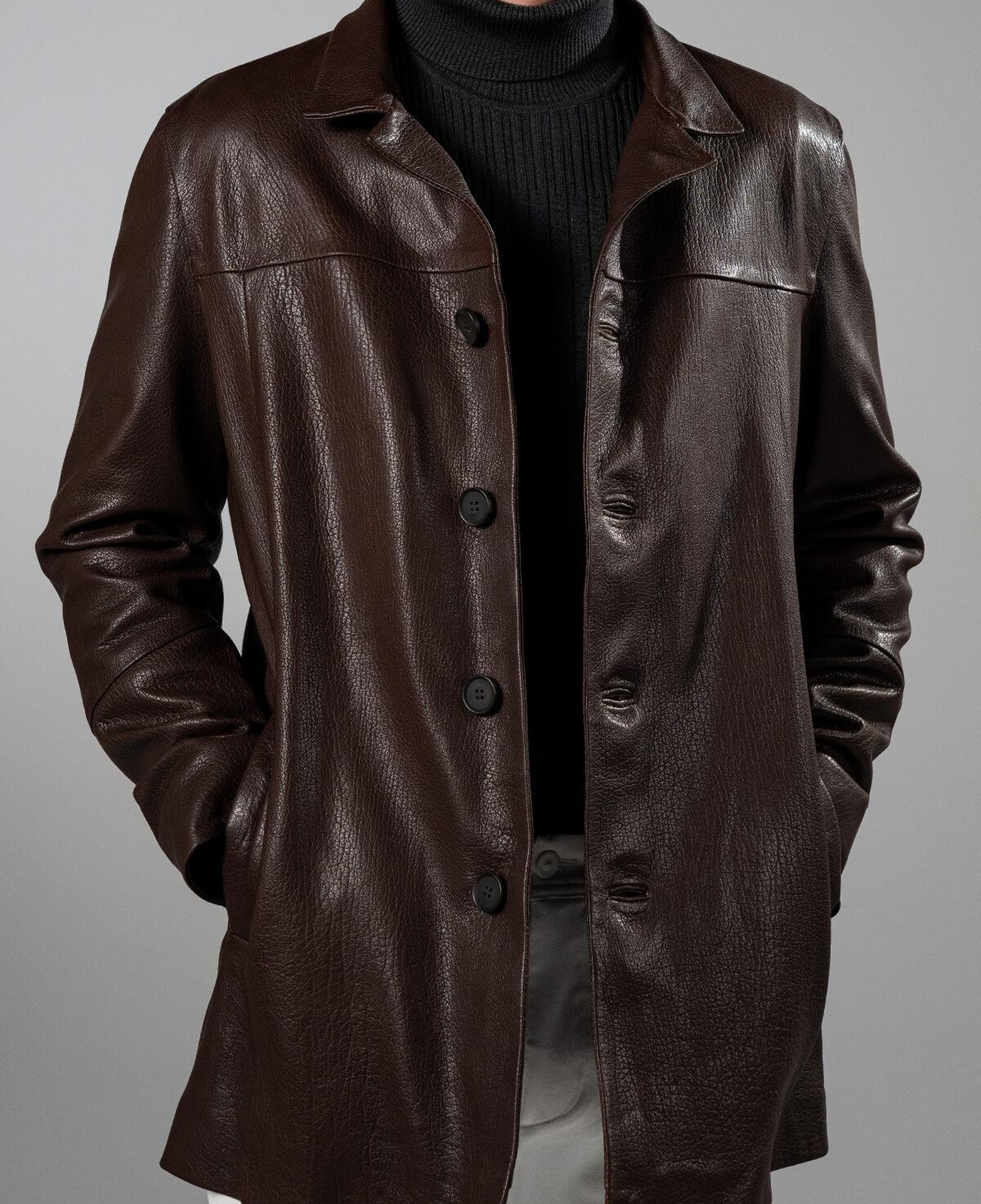 Tamer Tanca Erkek Hakiki Deri Viski Jumbo Mont