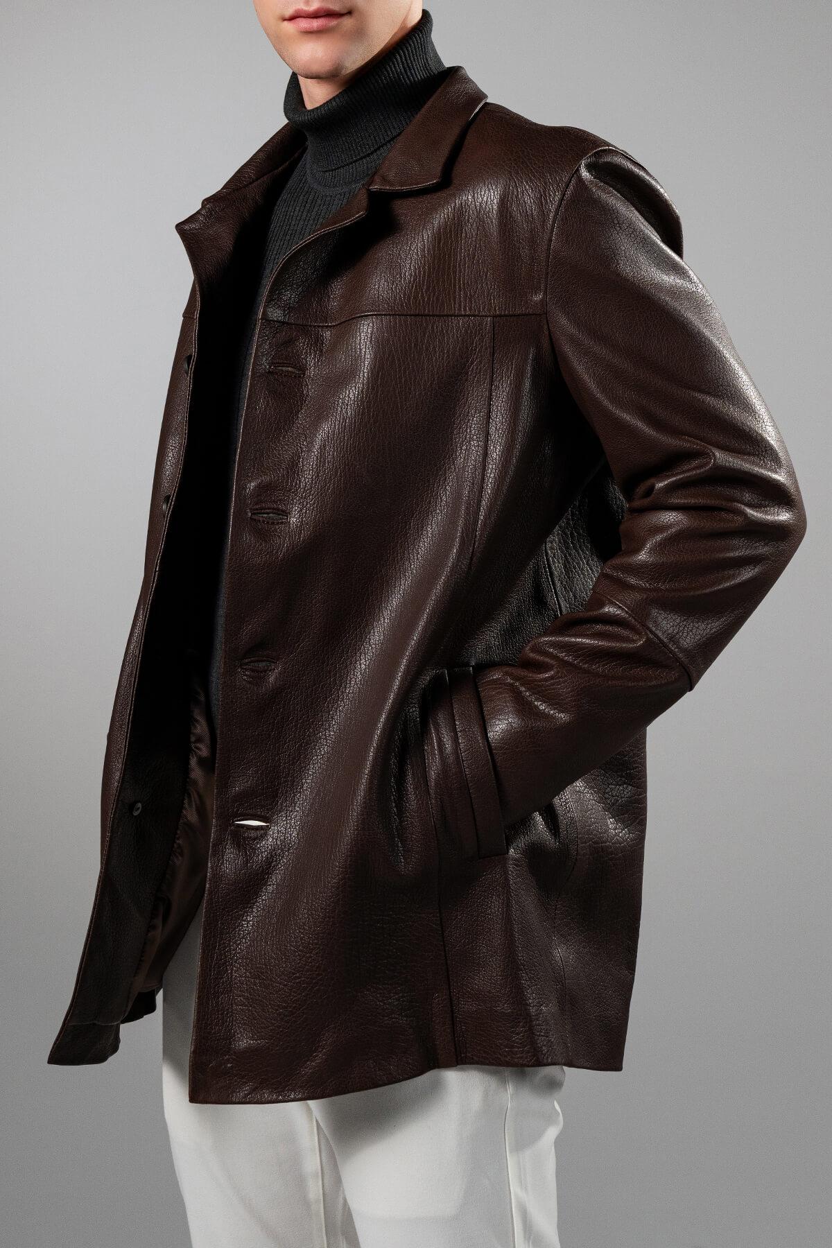 Tamer Tanca Erkek Hakiki Deri Viski Jumbo Mont