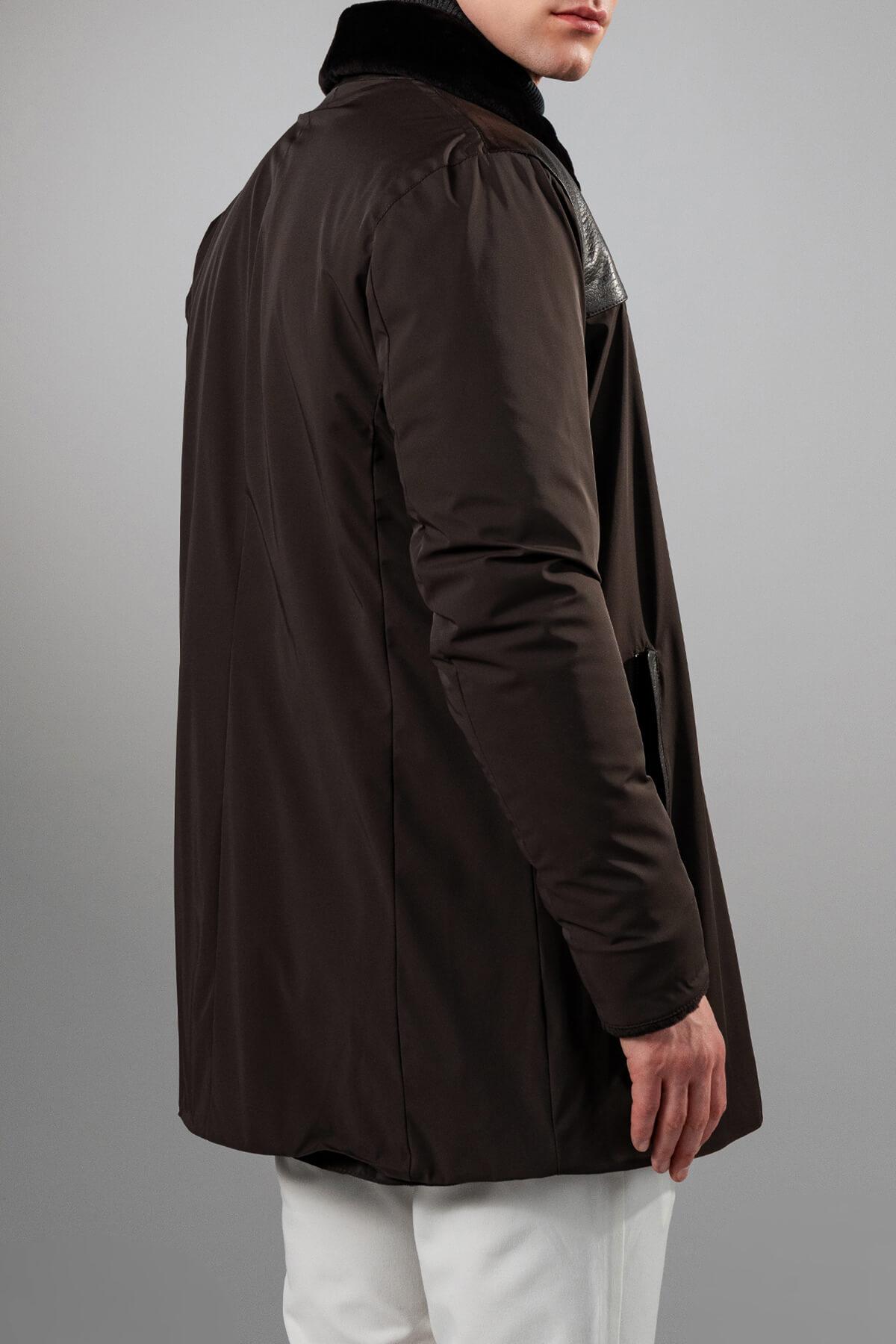 Tamer Tanca Erkek Tekstil & Deri Kahverengi Mont