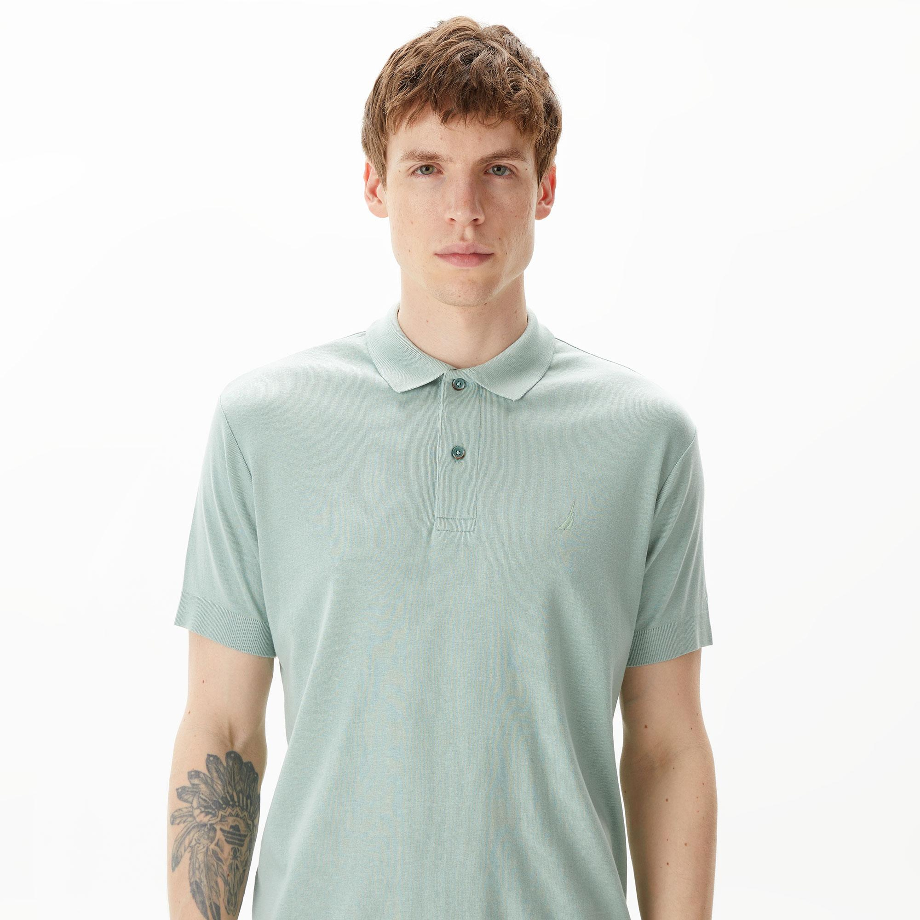 Nautica Erkek Yeşil Classic Fit Kısa Kollu Polo Yaka T-Shirt