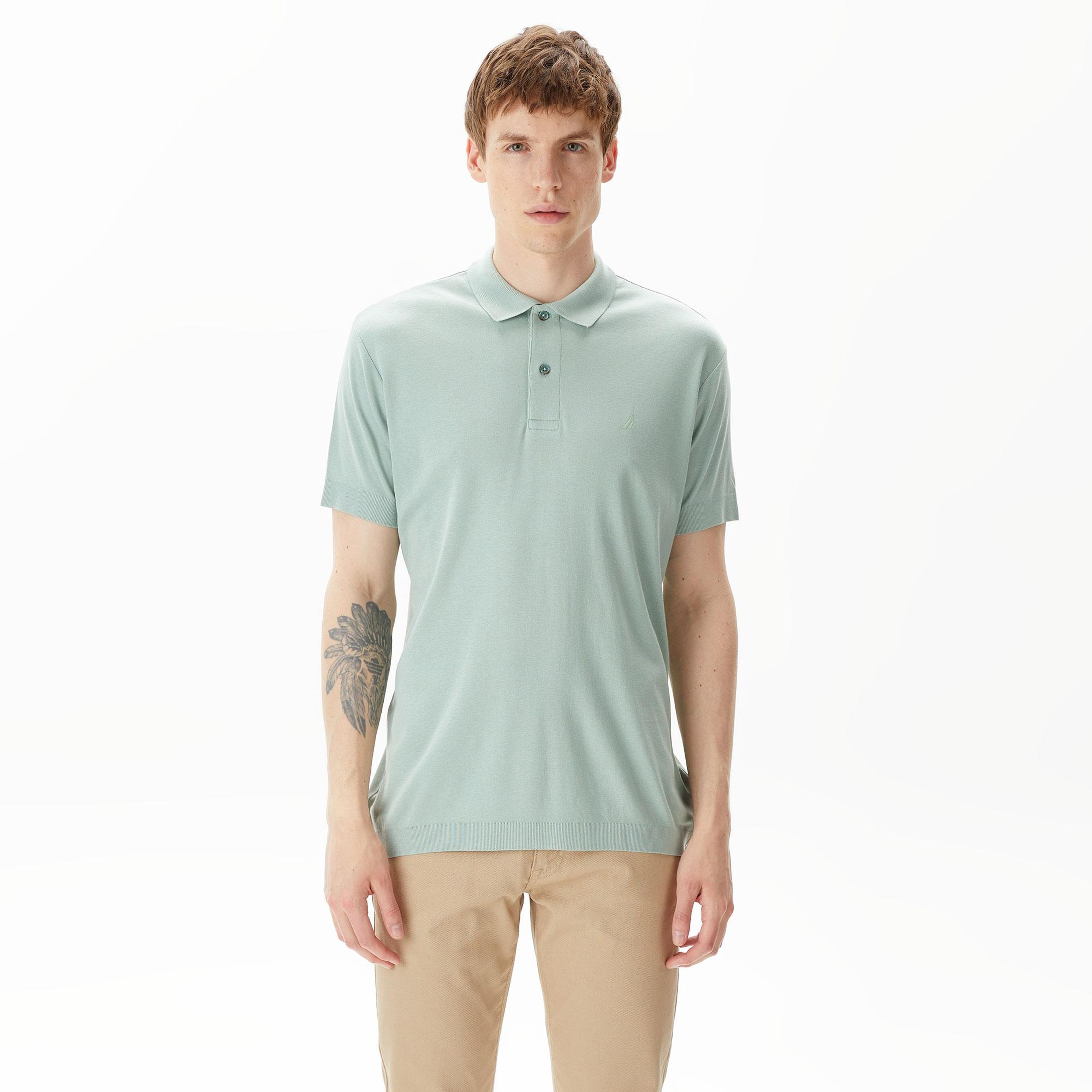 Nautica Erkek Yeşil Classic Fit Kısa Kollu Polo Yaka T-Shirt