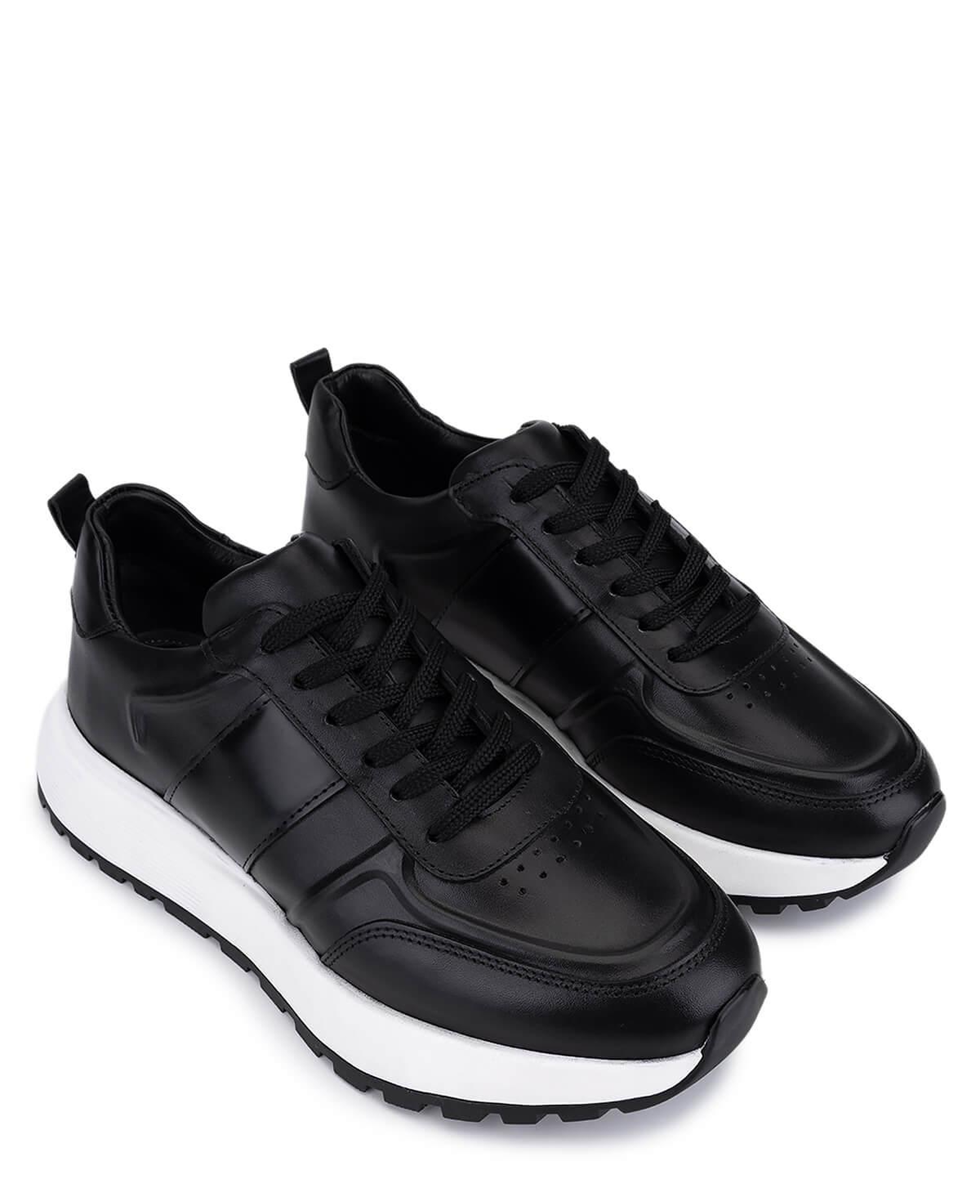 Tamer Tanca Erkek Hakiki Deri Siyah Sneakers & Spor Ayakkabı