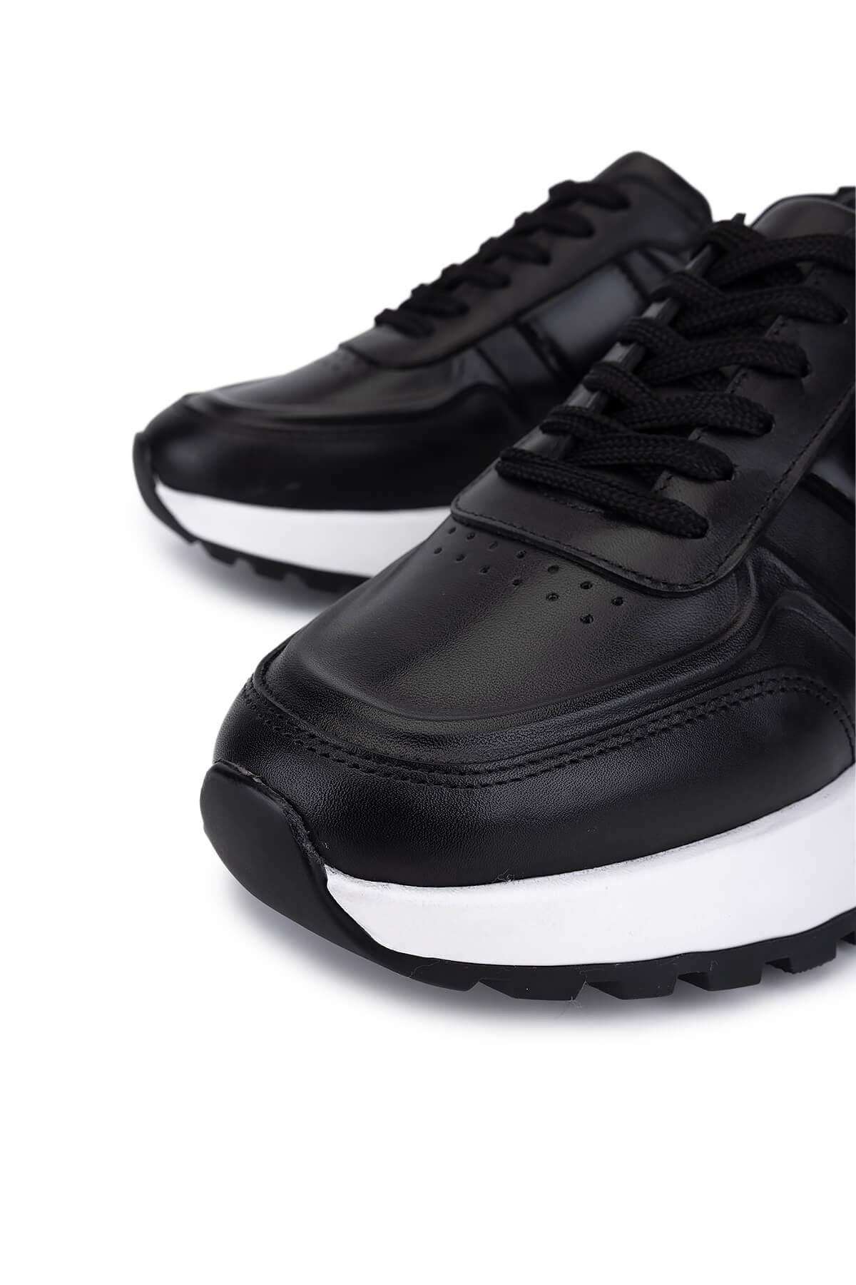 Tamer Tanca Erkek Hakiki Deri Siyah Sneakers & Spor Ayakkabı