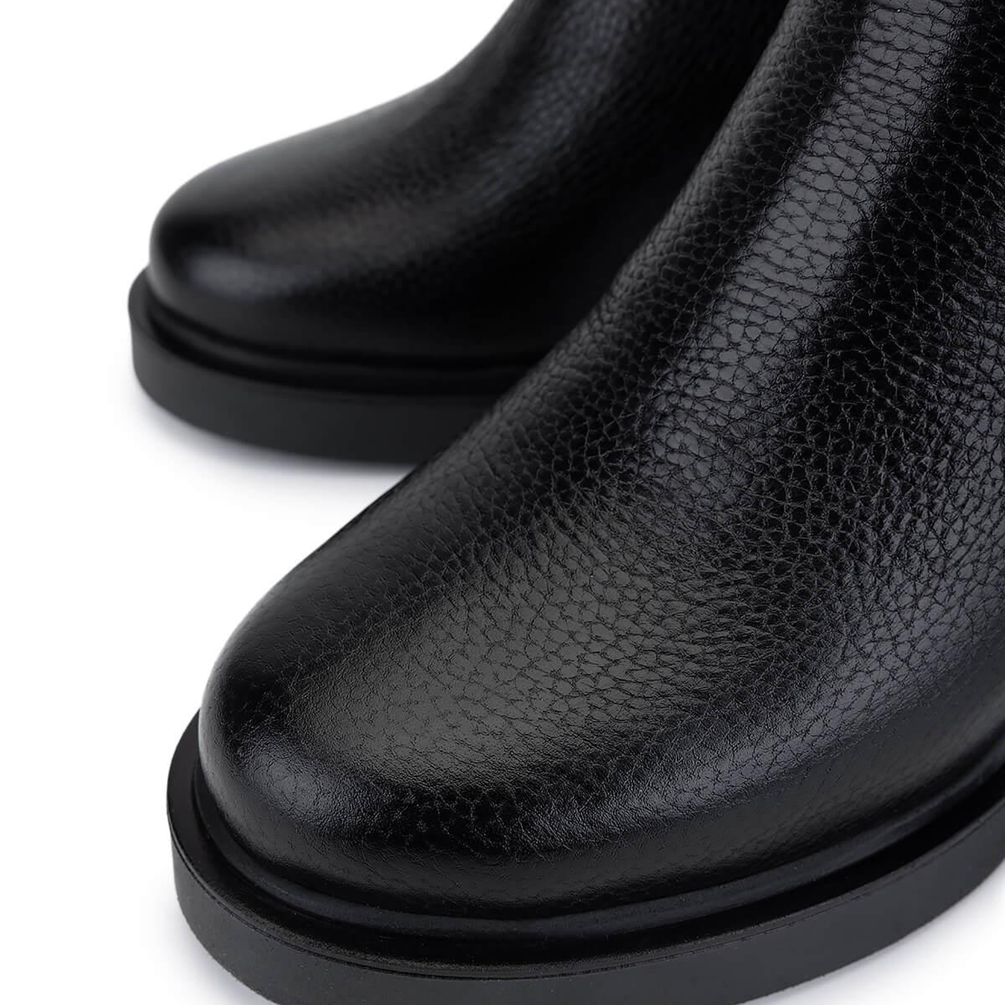 Tamer Tanca Kadın Hakiki Deri Siyah Floter Topuklu Bot